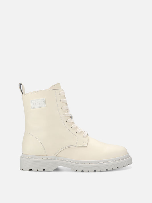 SATURN Leather Boots - Beige