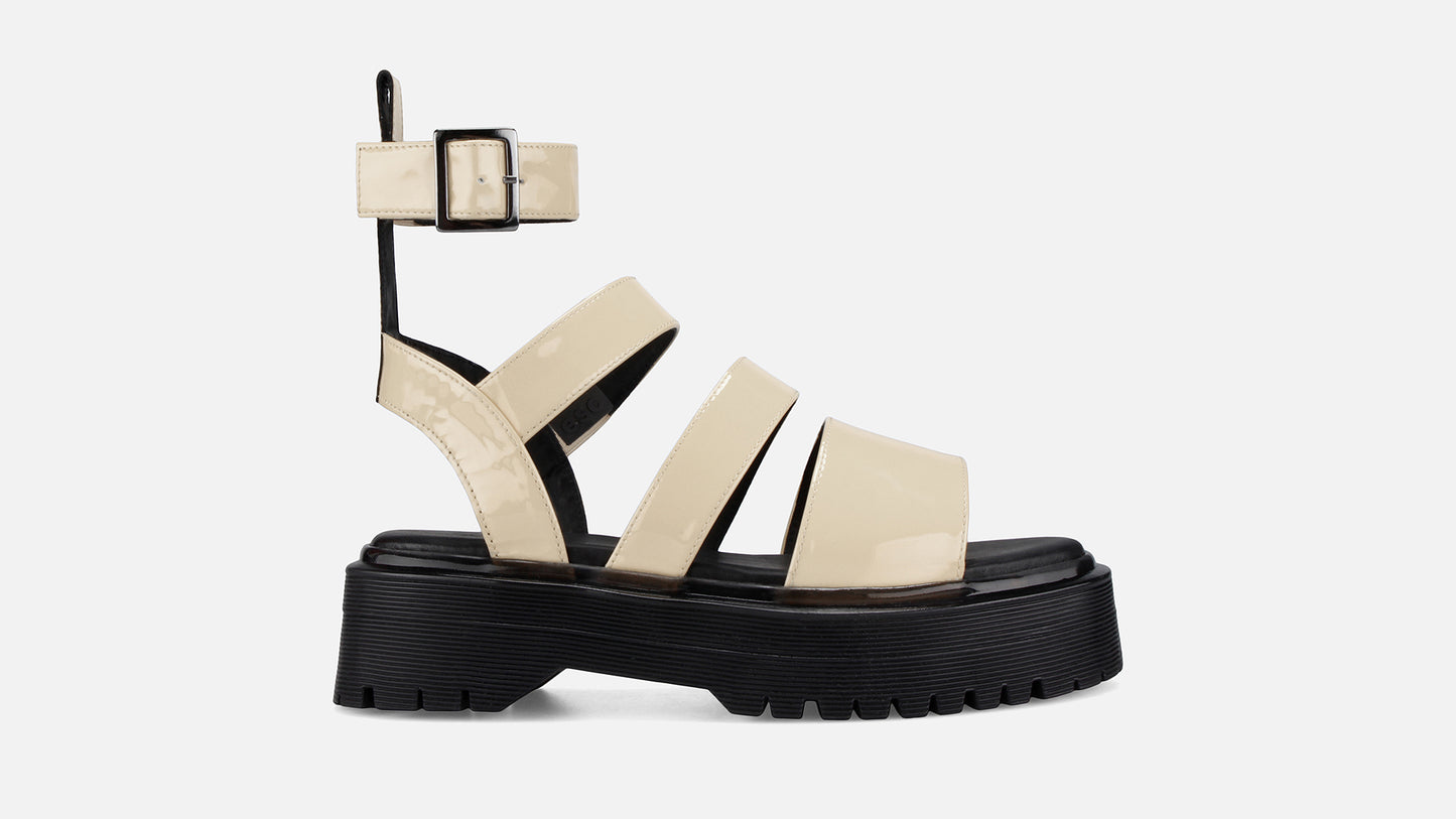 GLADY Leather Sandals - Beige