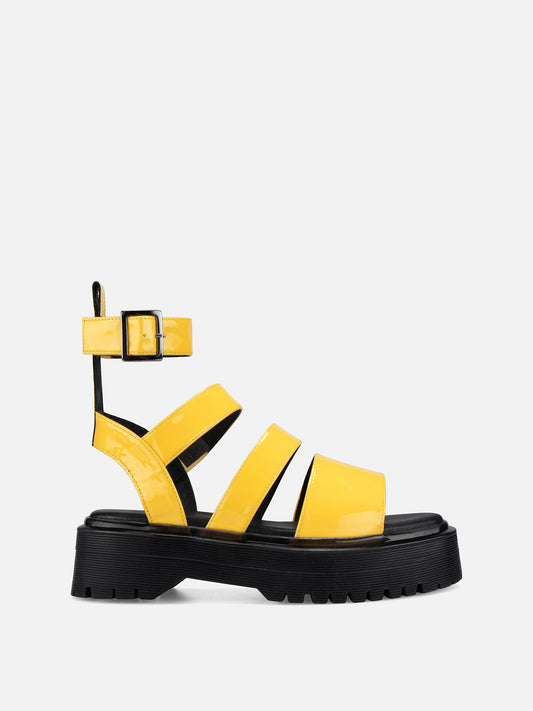 GLADY Leather Sandals - Yellow
