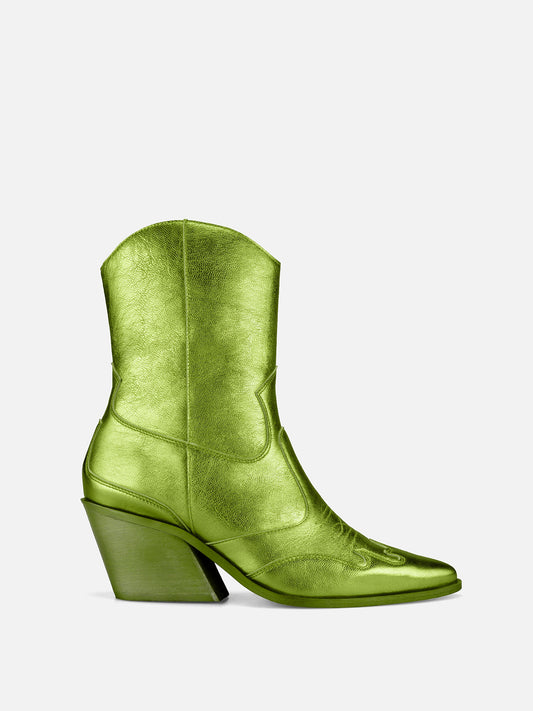 CARINA CALDEIRA X ESC Cowboy Leather Boots - Light Green