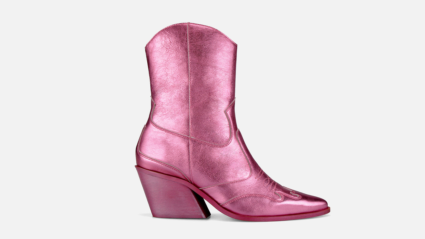 CARINA CALDEIRA X ESC Cowboy Leather Boots - Pink
