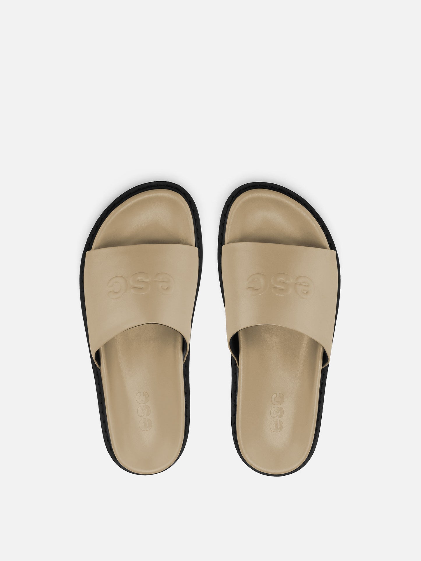 COLABA Leather Slides - Taupe