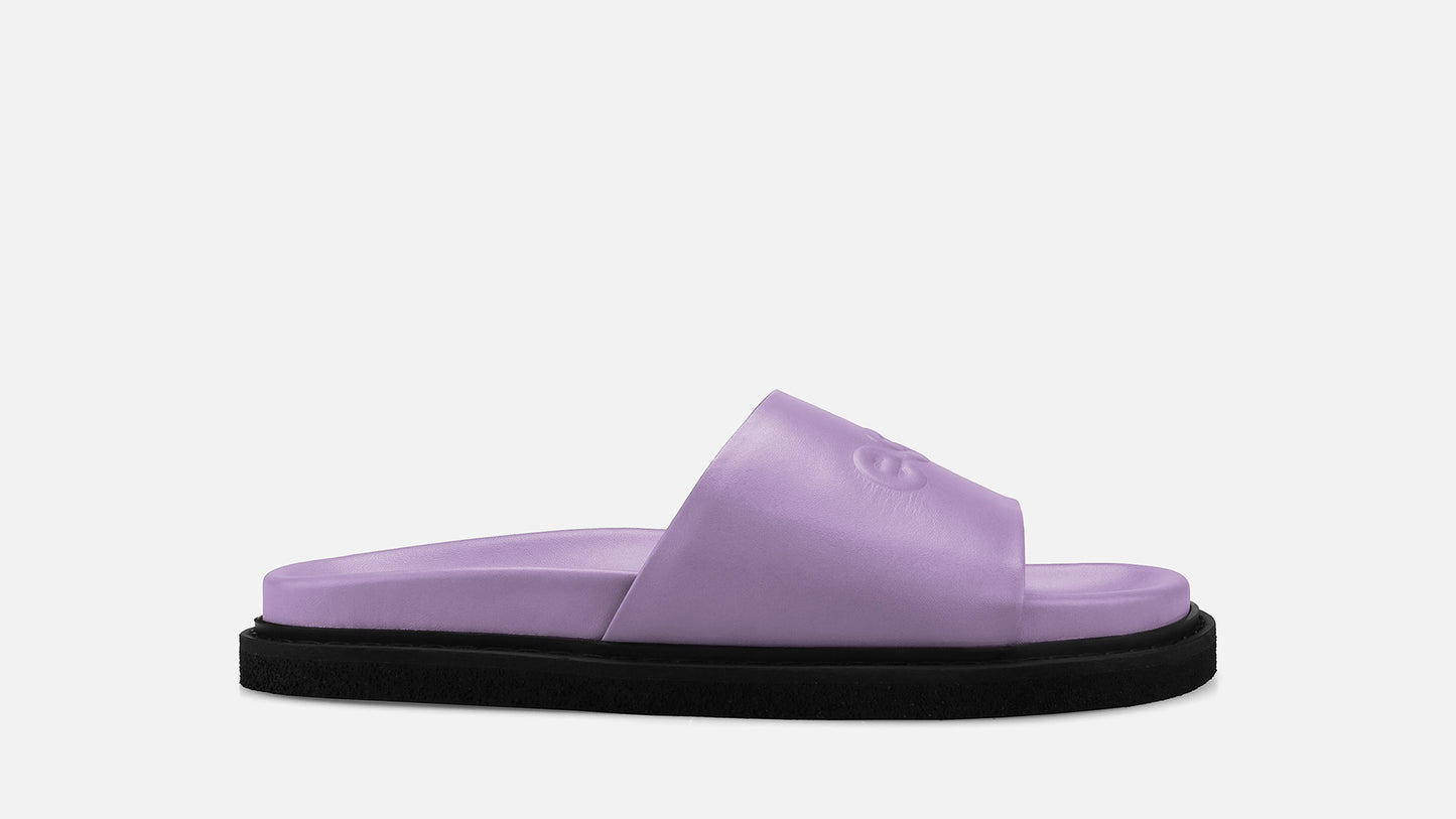 COLABA Leather Slides - Lilac