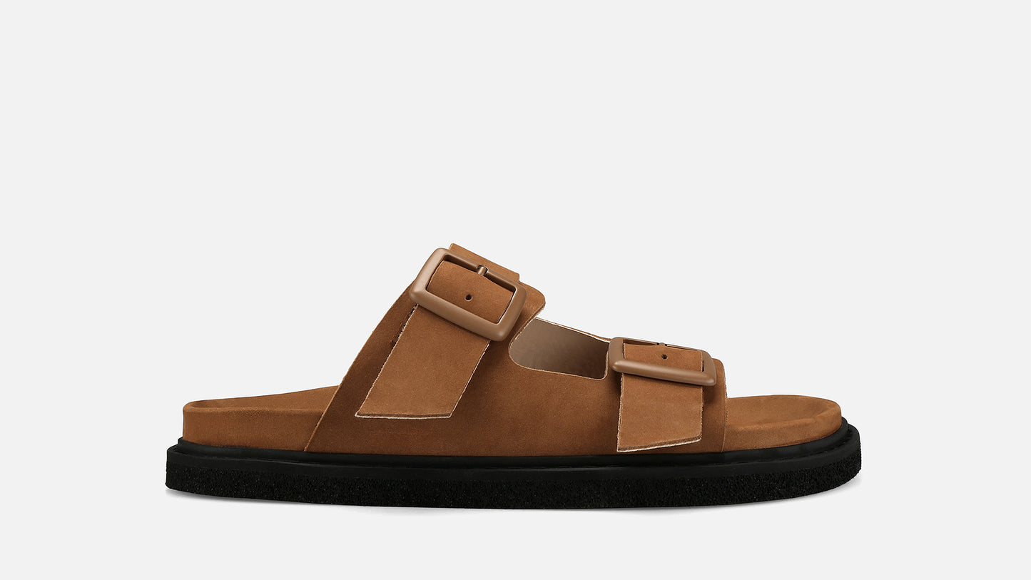 CARIBE Leather Sandals - Cognac