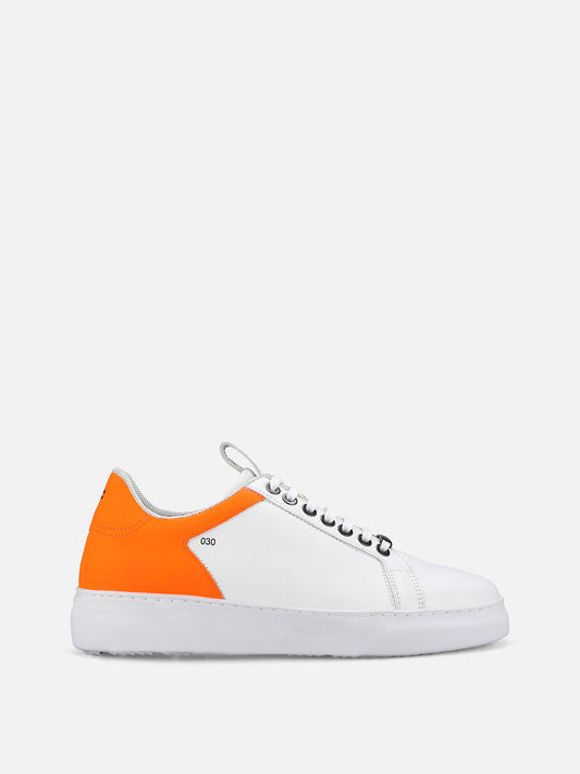 GHOST Low Leather Sneakers - White/Orange