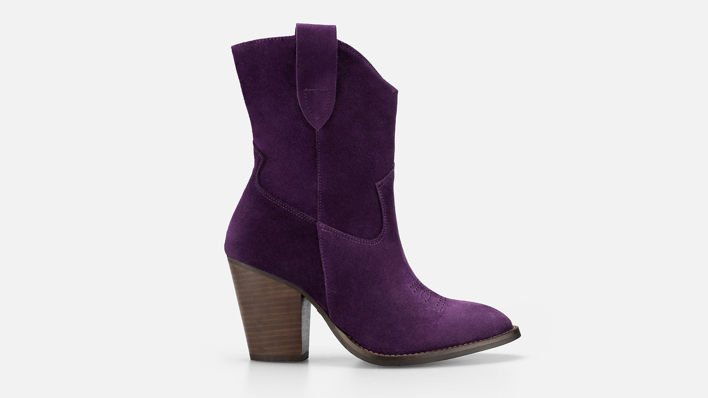 DOLLY Cowboy Leather Boots - Purple