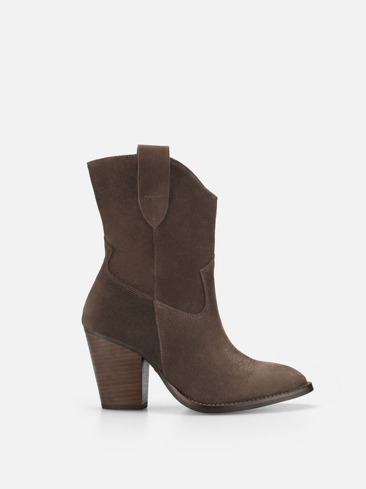 DOLLY Cowboy Leather Boots - Taupe