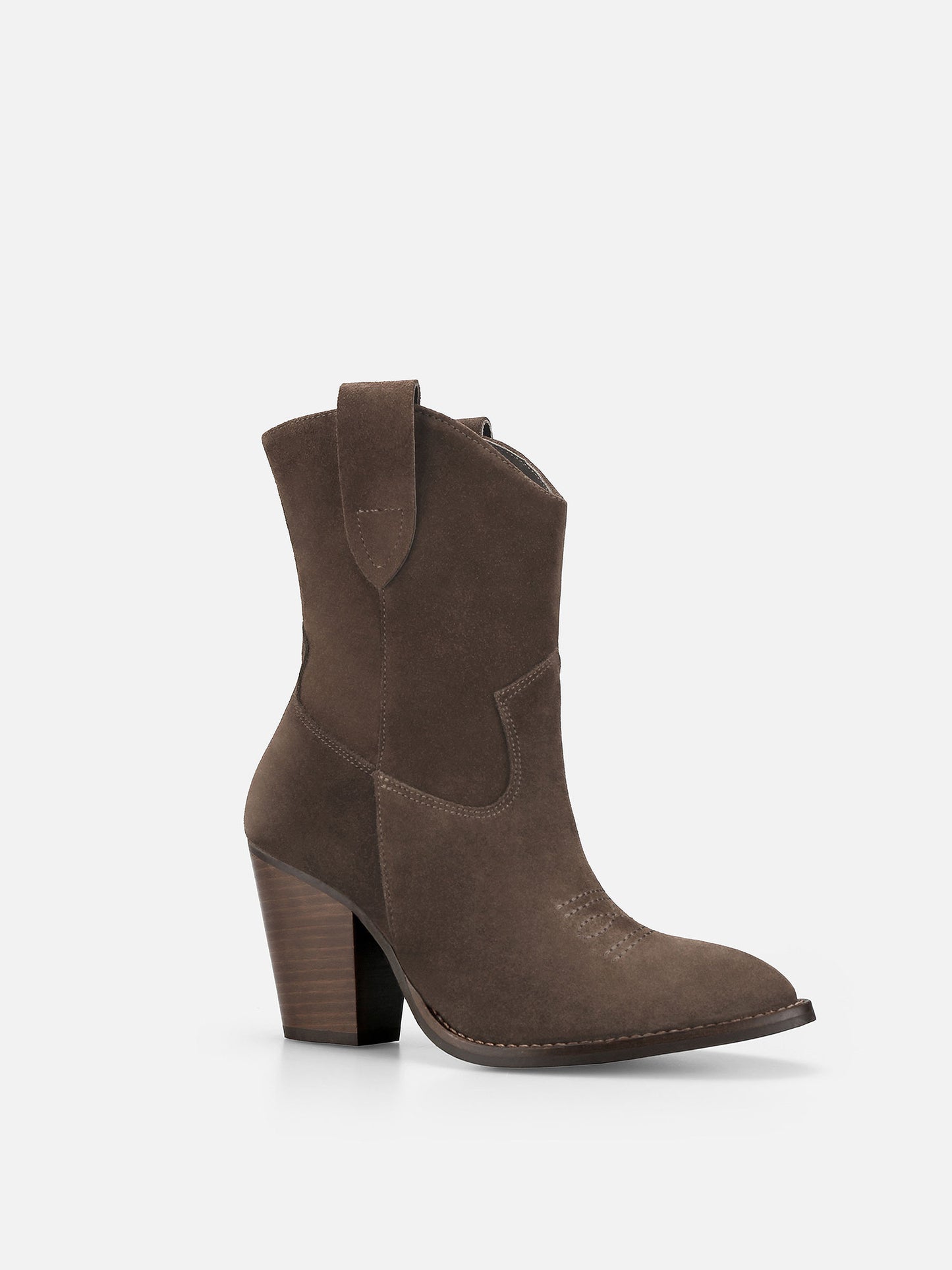 DOLLY Cowboy Leather Boots - Taupe