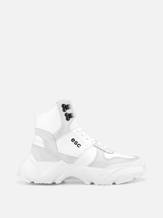 SPECTRUM Chunky Leather Sneakers - White
