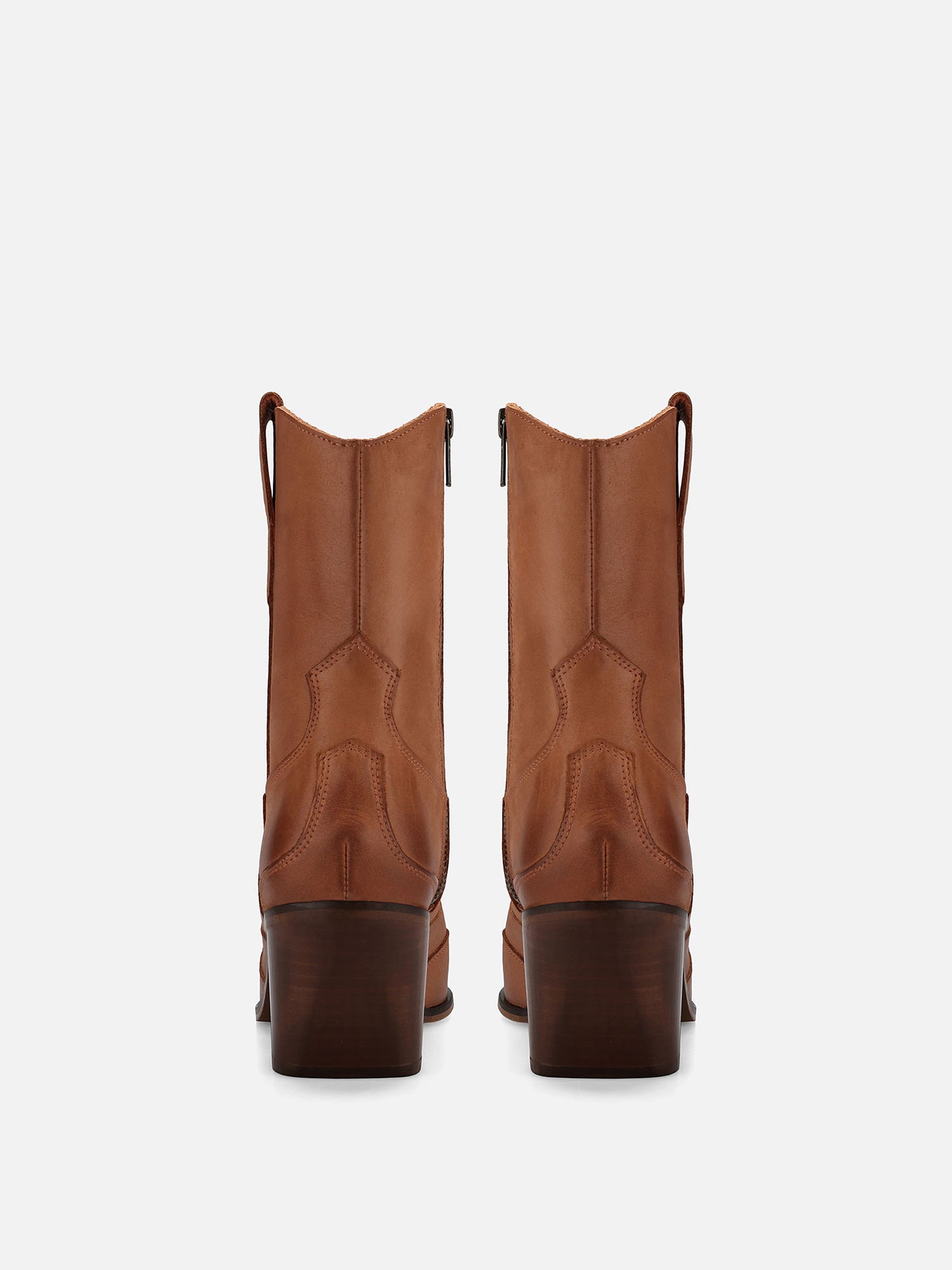 TABITOX Western Leather Boots - Cognac