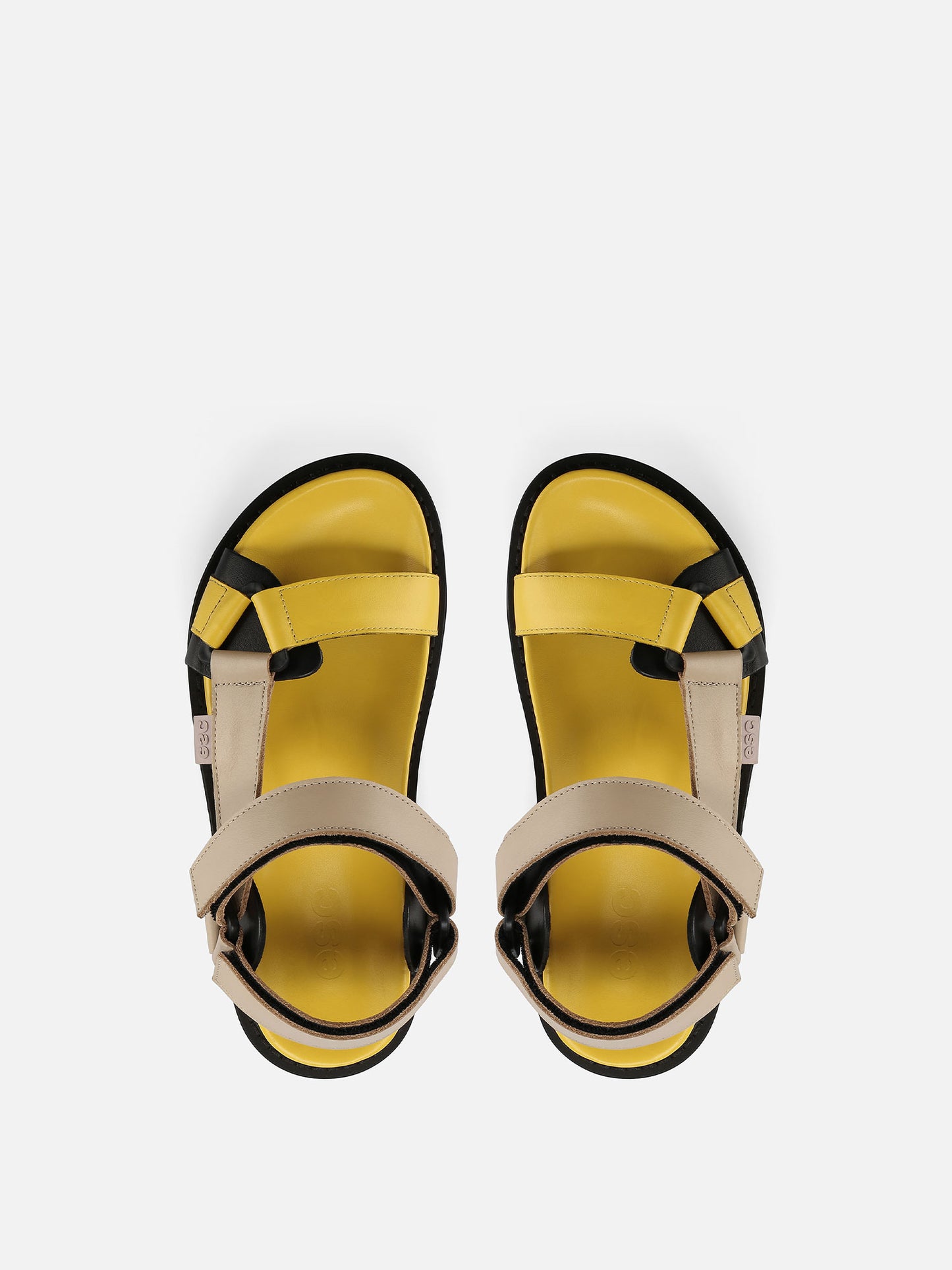 SLIDE Tape Strap Flat Sandals - Yellow