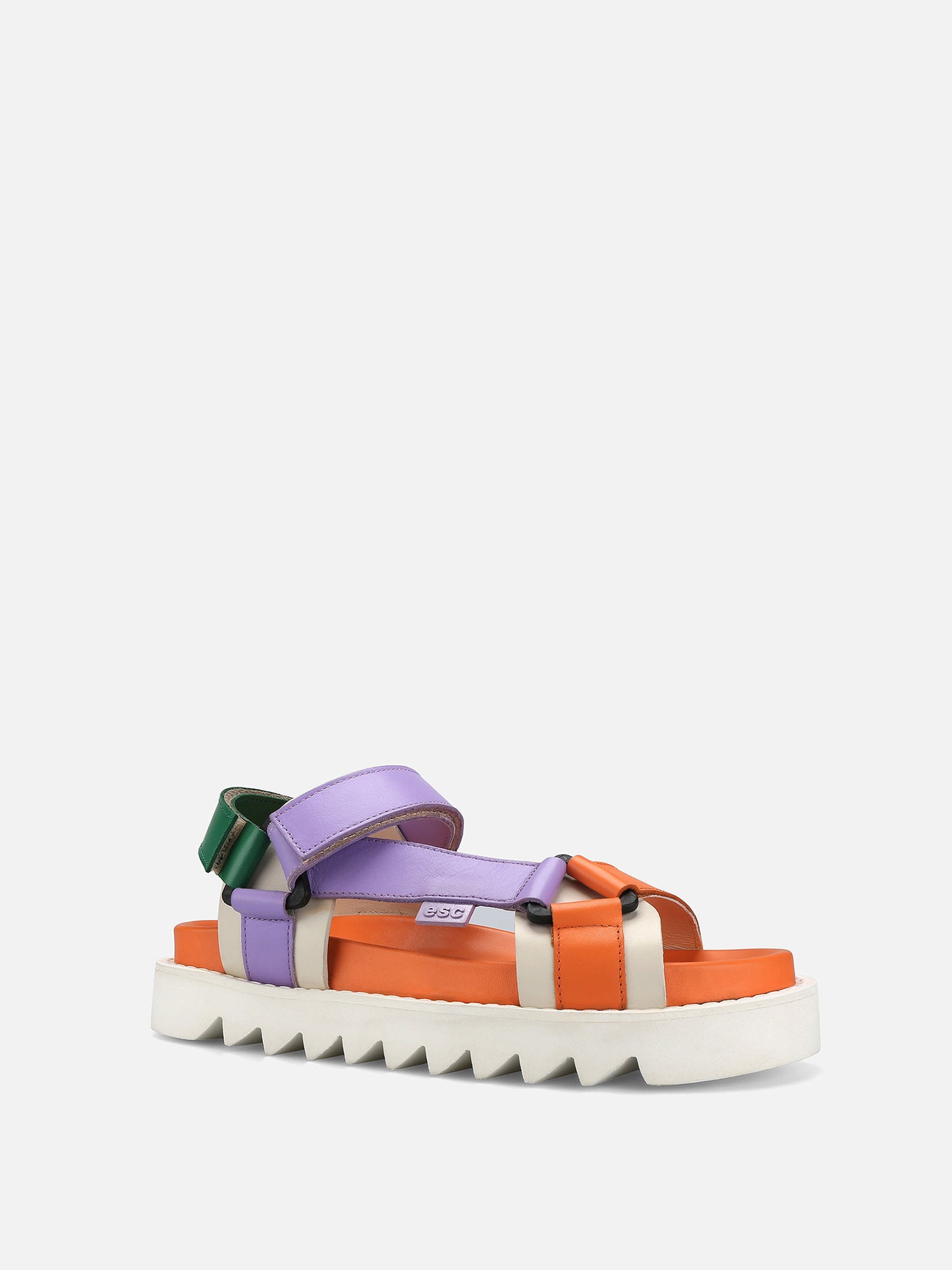 SLIDE Tape Strap Flat Sandals - Lilac