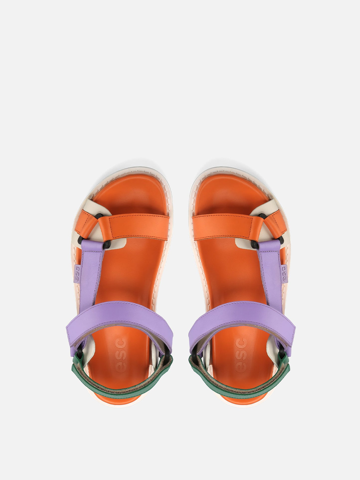 SLIDE Tape Strap Flat Sandals - Lilac