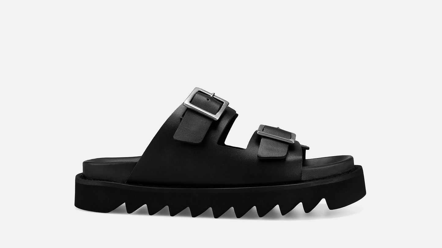 NAXOS Buckled Sandals - Black
