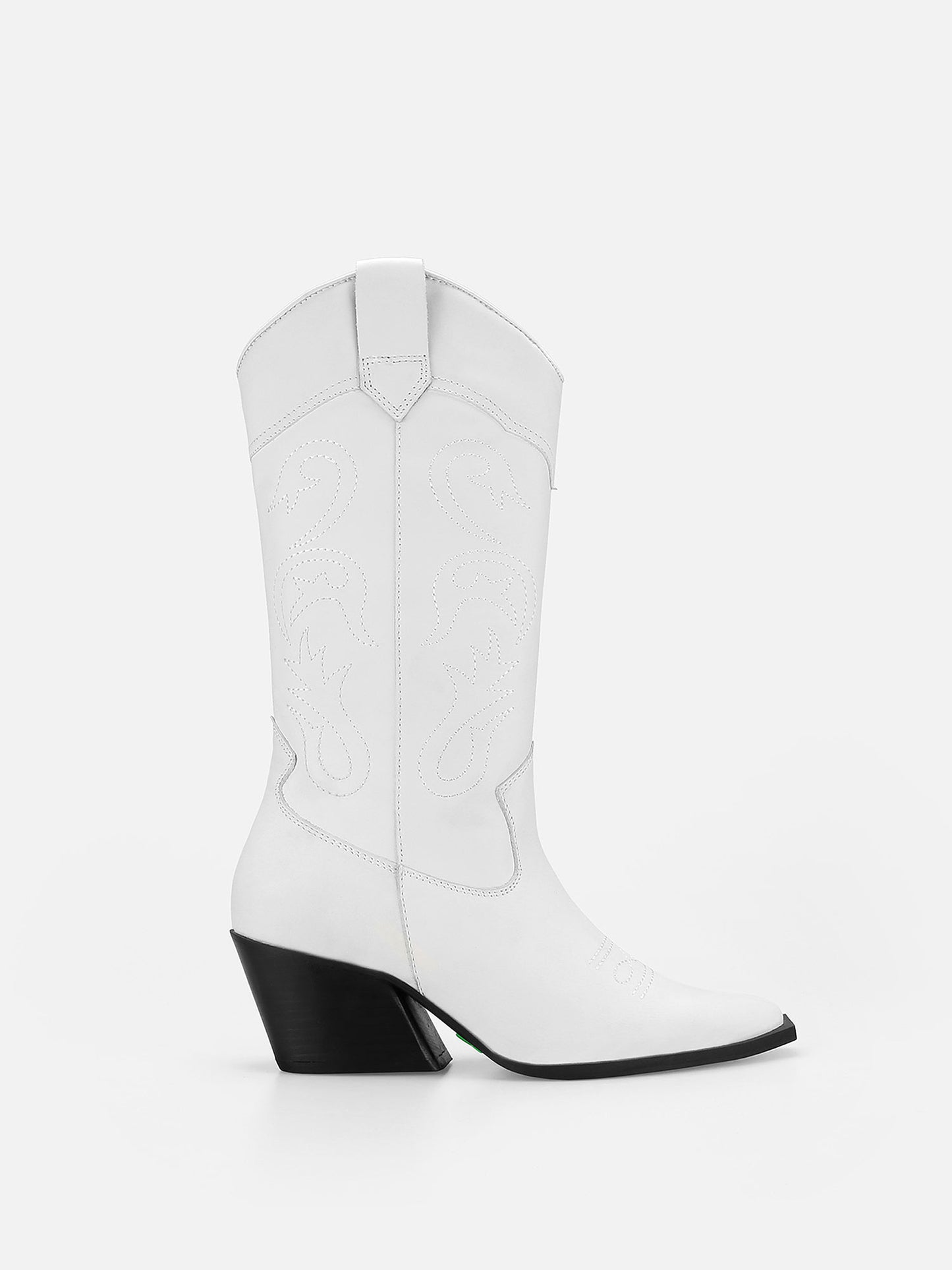 TABIT High Western Leather Boots - White 2