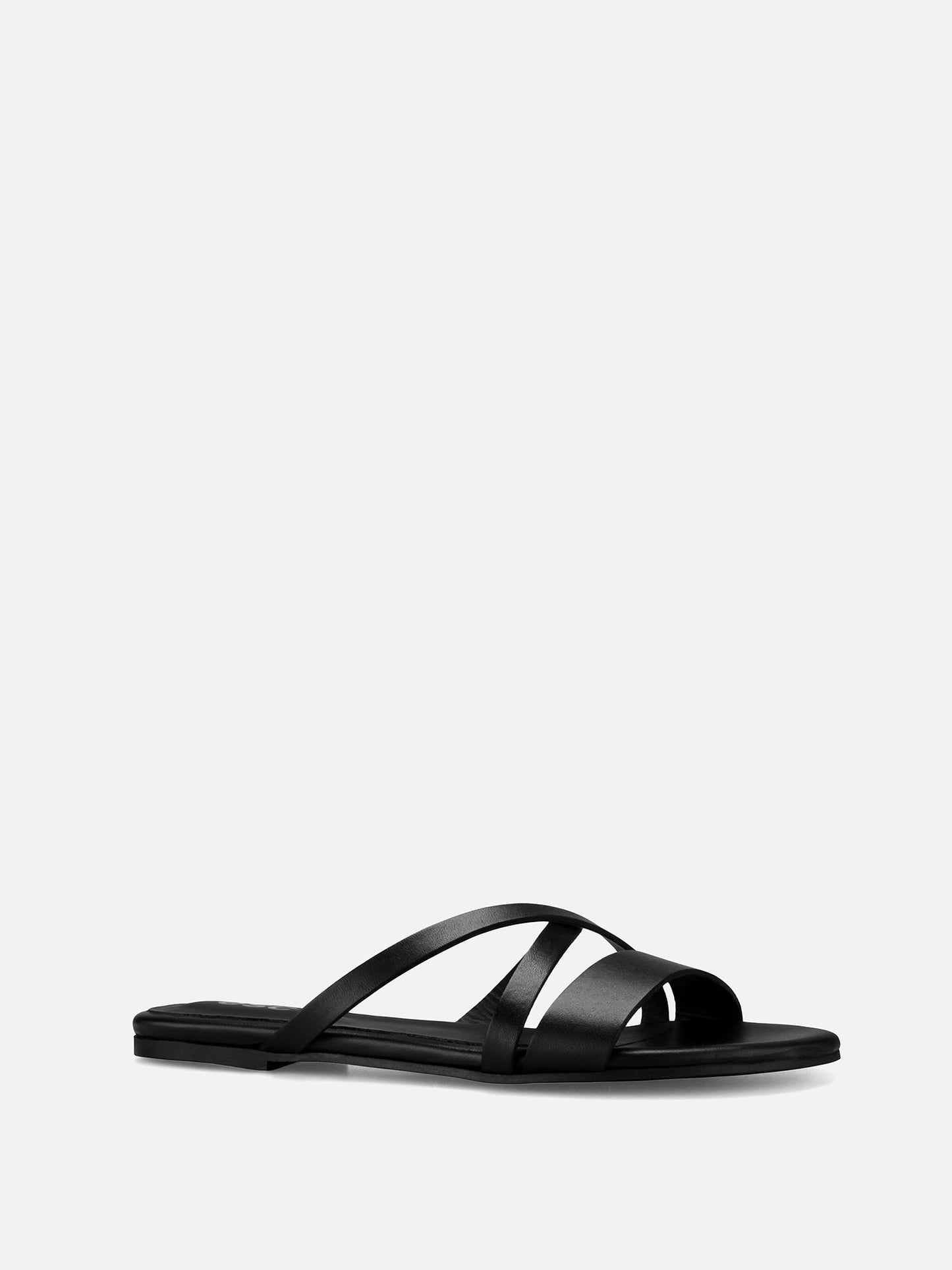 VARADERO Flat Leather Sandals - Black