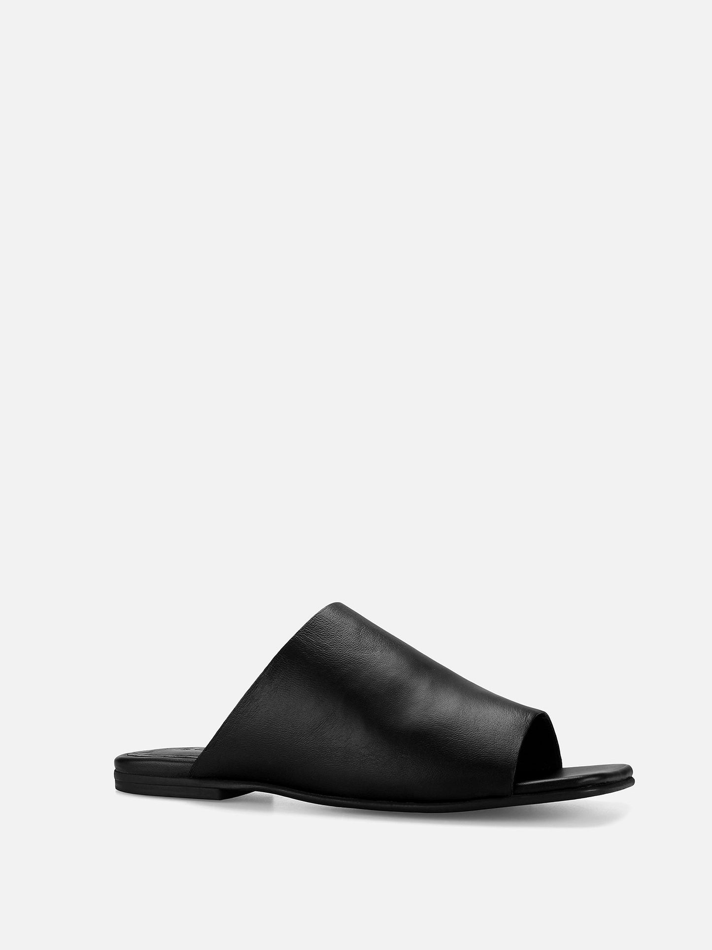 BOREBI Flat Leather Sandals - Black