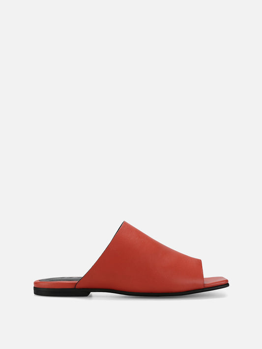 BOREBI Flat Leather Sandals - Orange