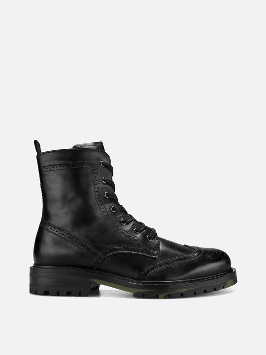 ZLATUS Army Leather Boots - Black