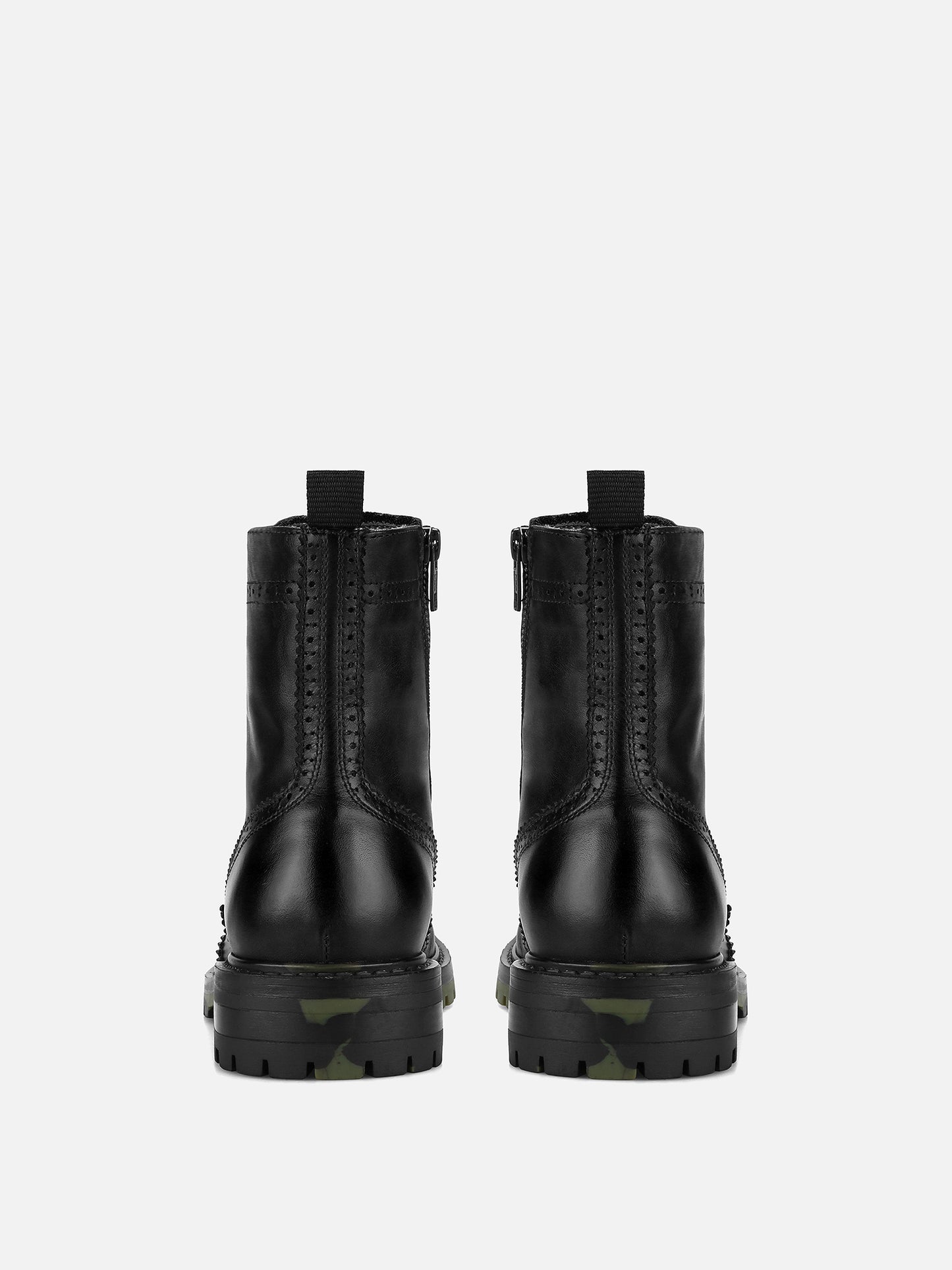 ZLATUS Army Leather Boots - Black