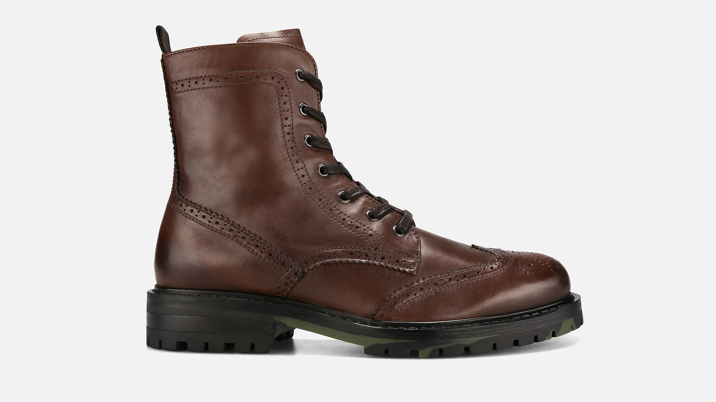 ZLATUS Army Leather Boots - Cognac