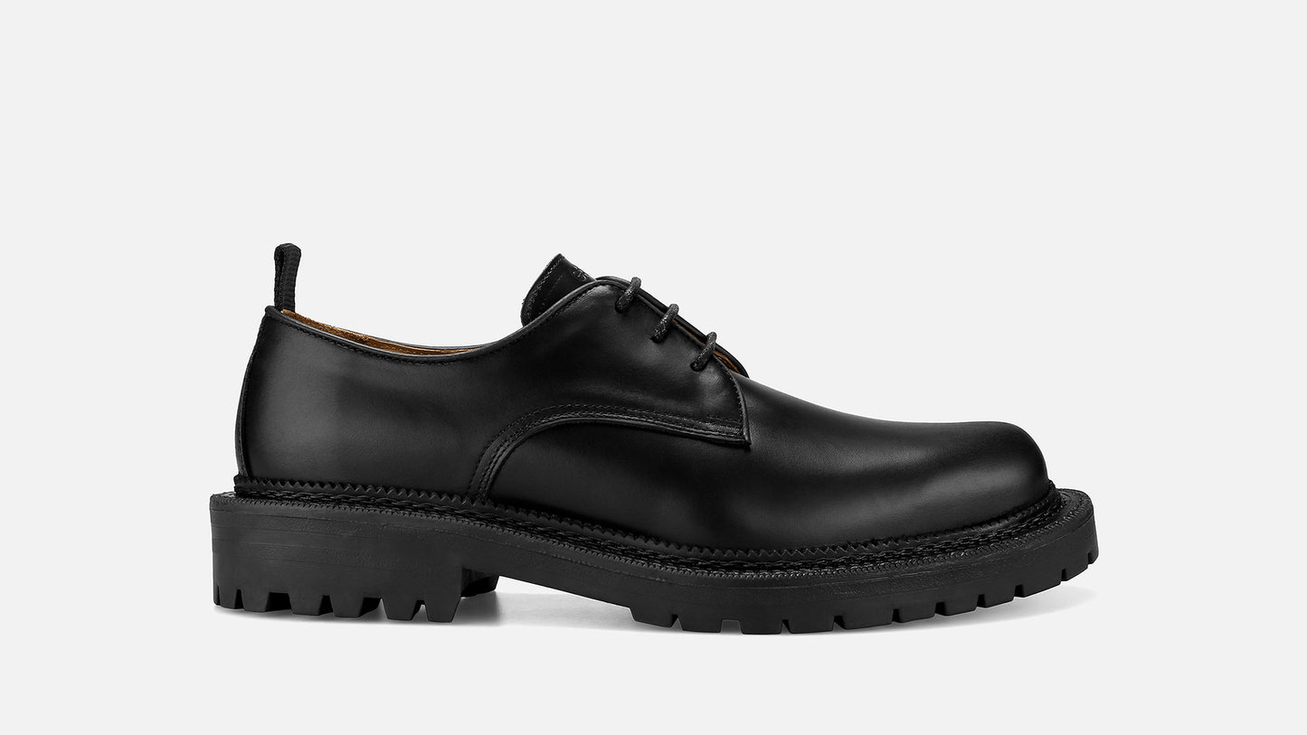 BRISTOL Derby Leather Shoes - Black