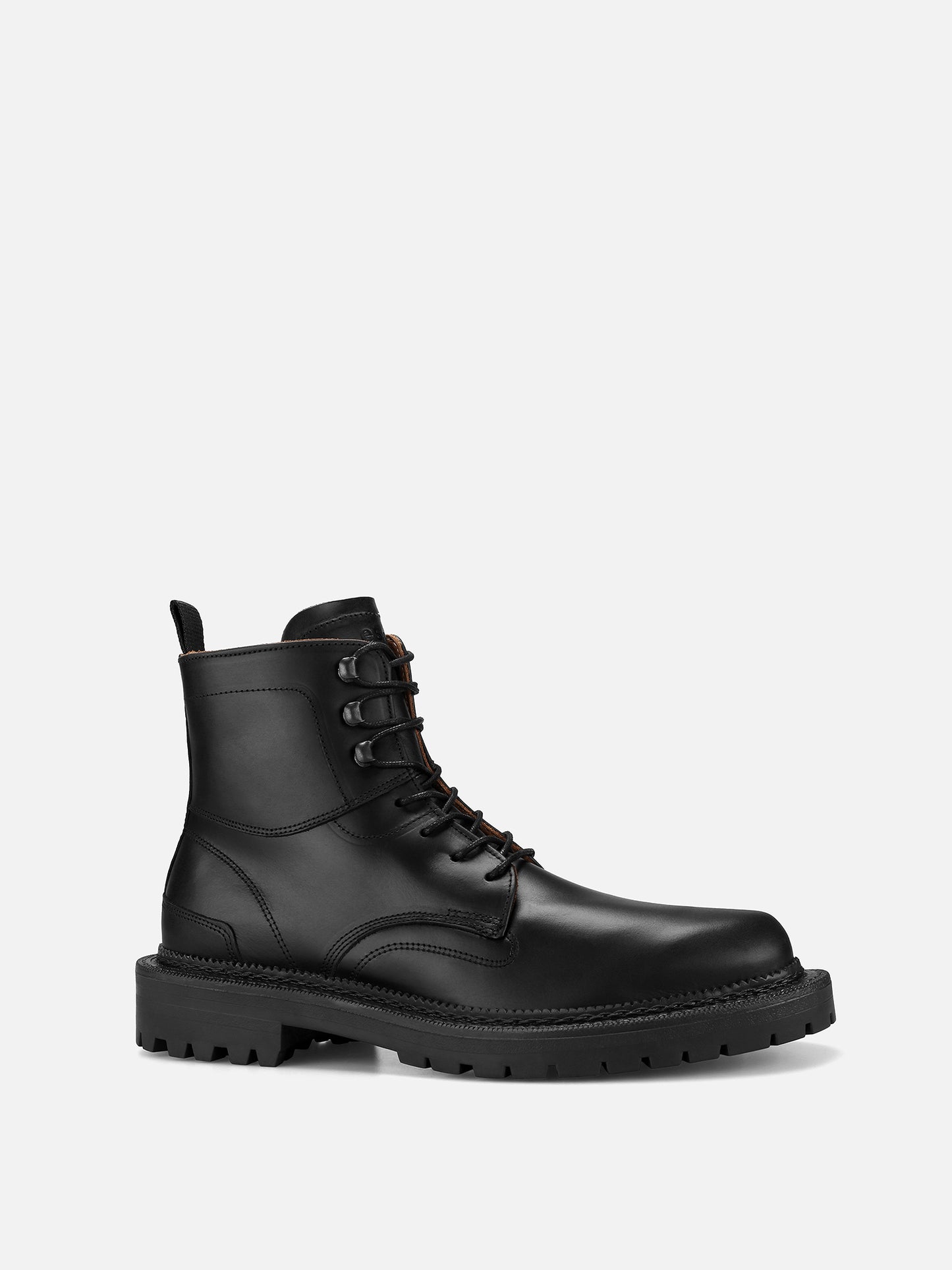 TERRIER Chunky Leather Boots - Black