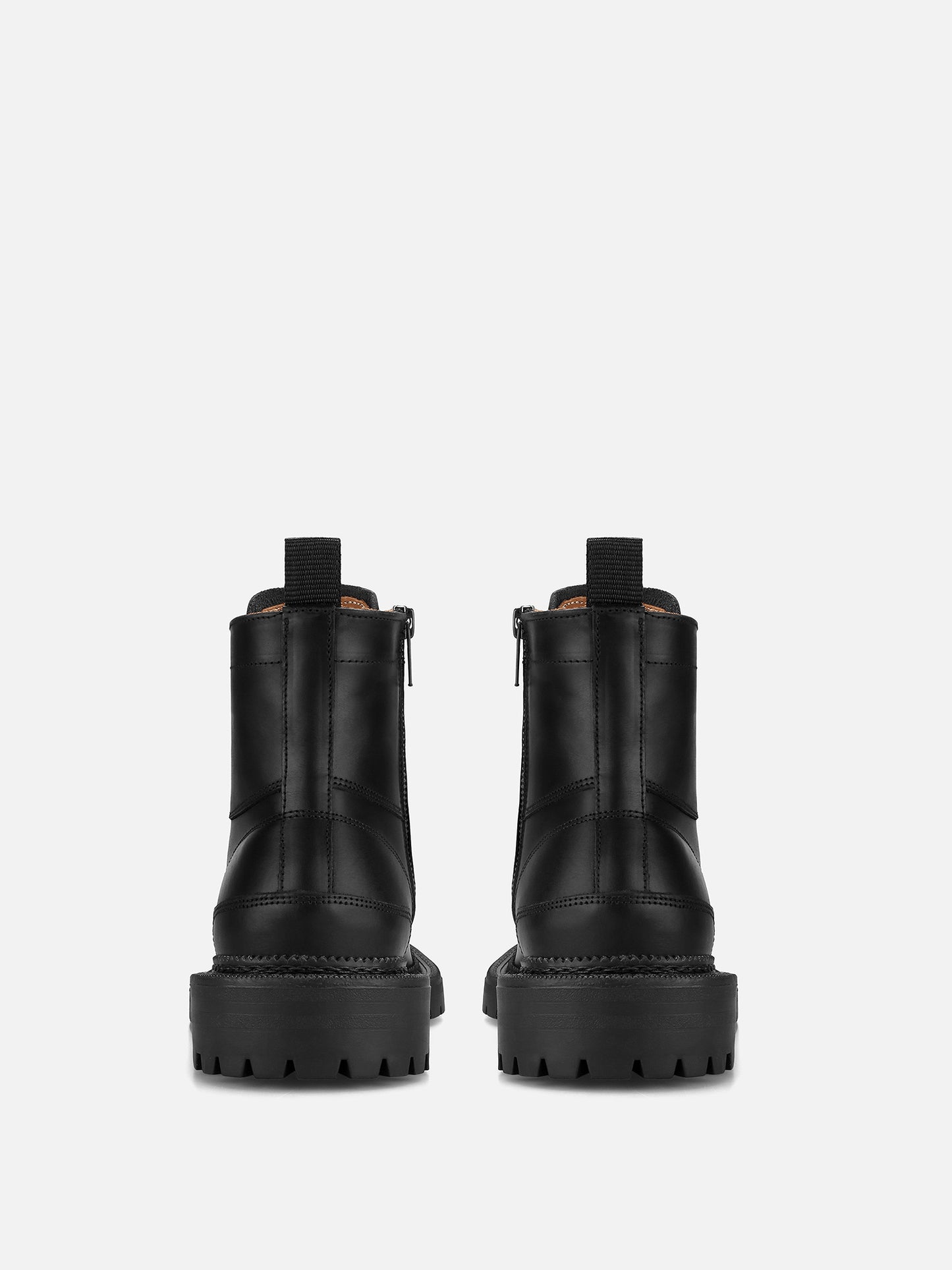 TERRIER Chunky Leather Boots - Black