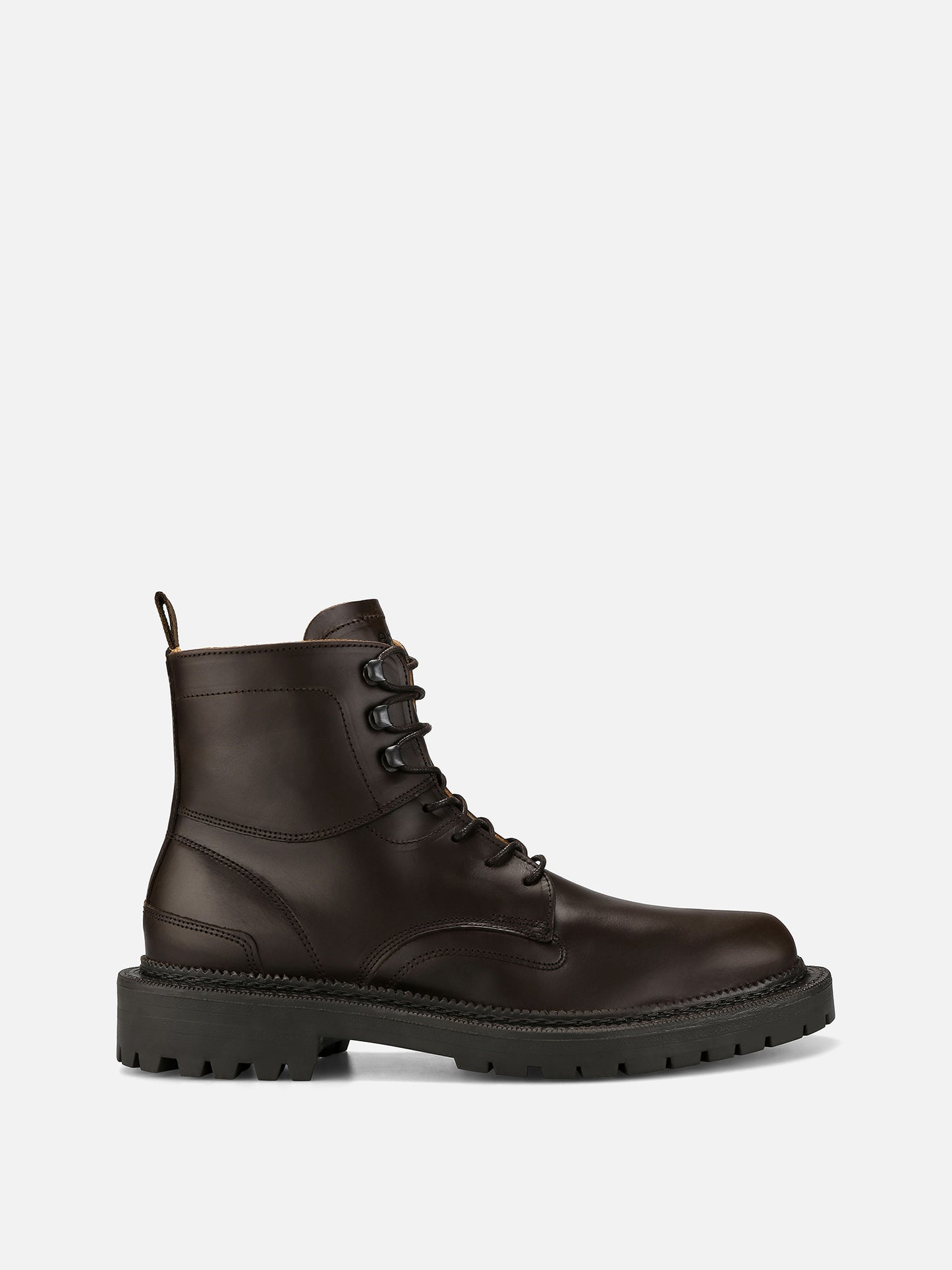 TERRIER Chunky Leather Boots - Brown