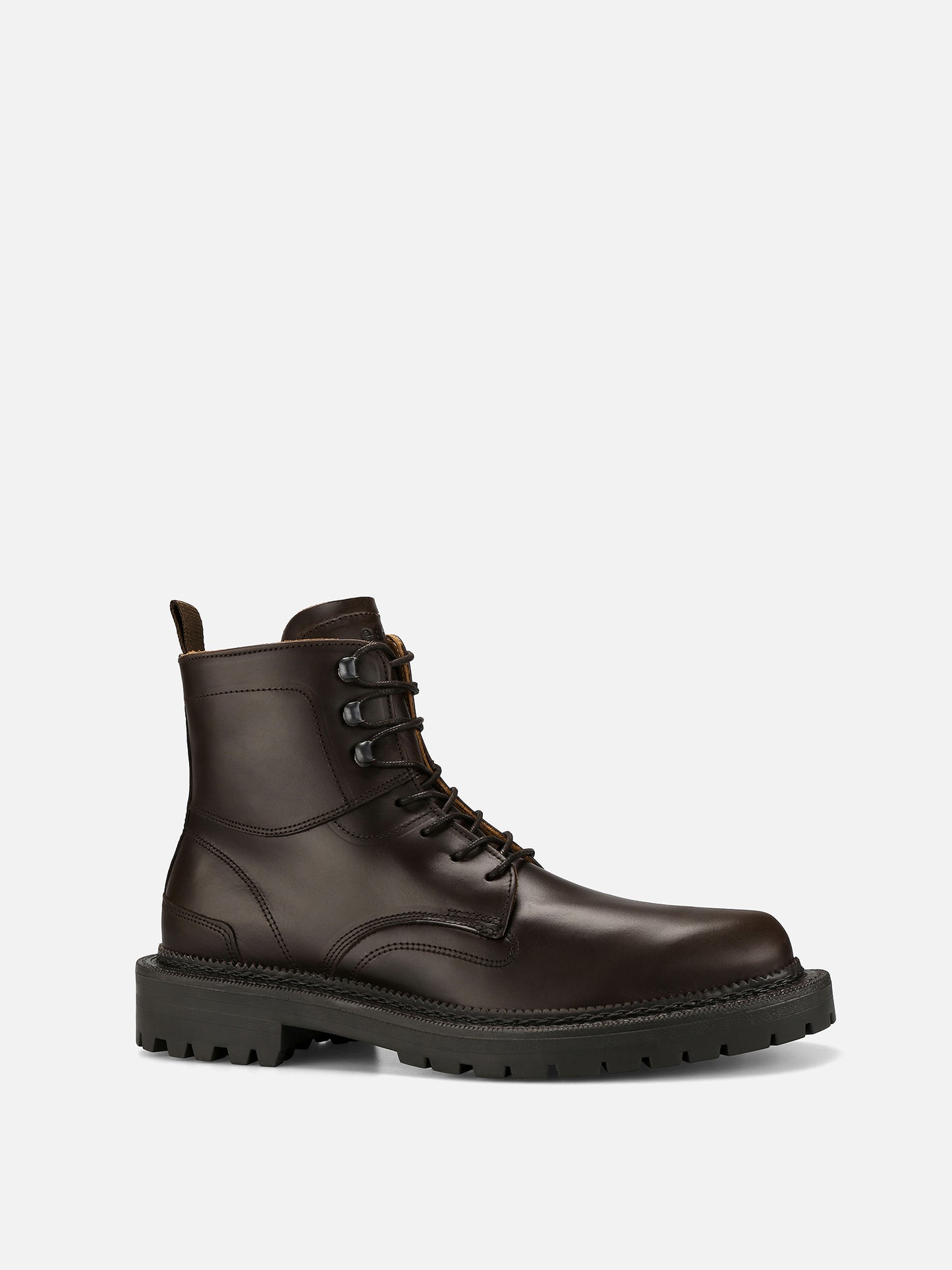 TERRIER Chunky Leather Boots - Brown