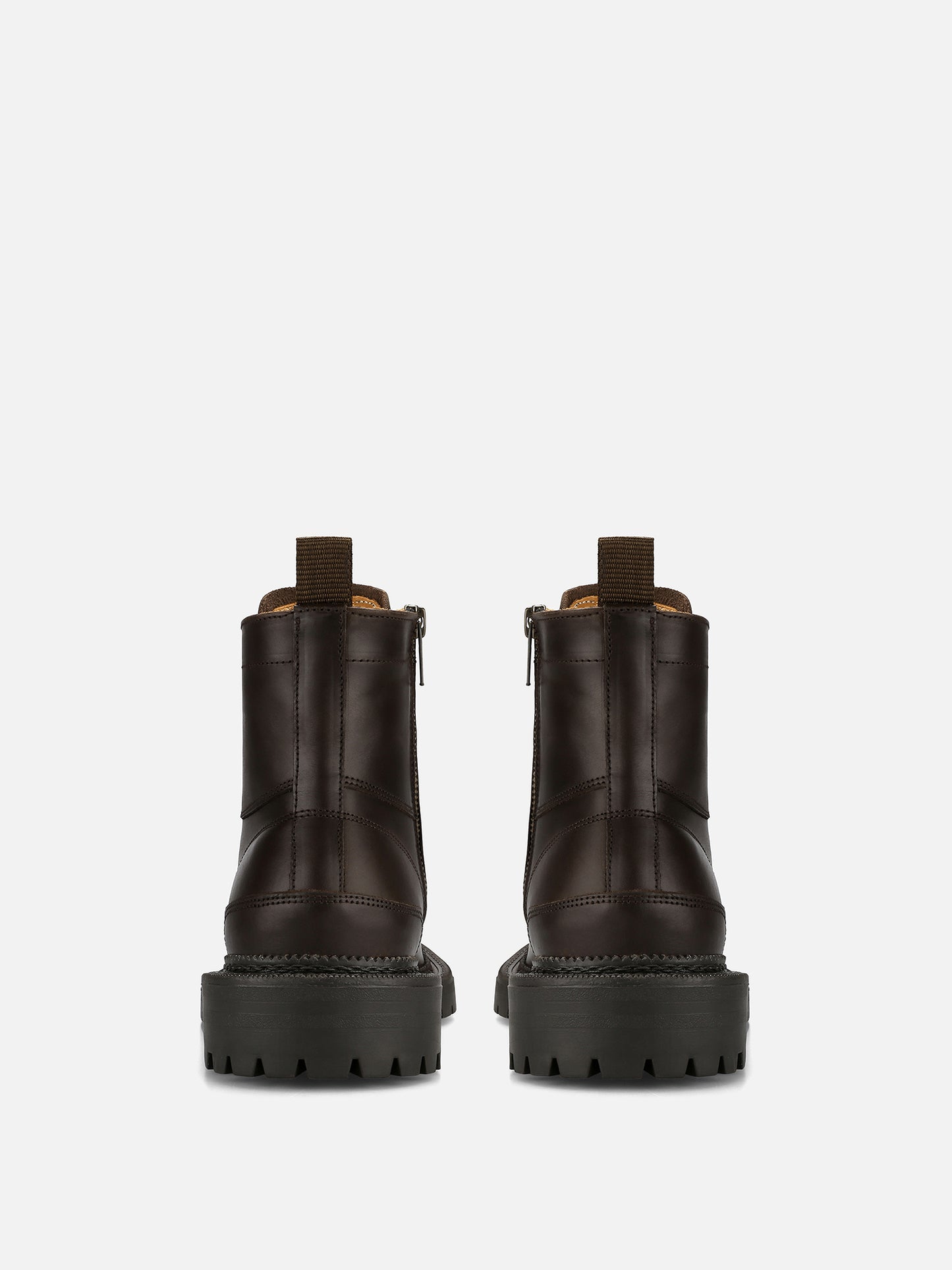 TERRIER Chunky Leather Boots - Brown