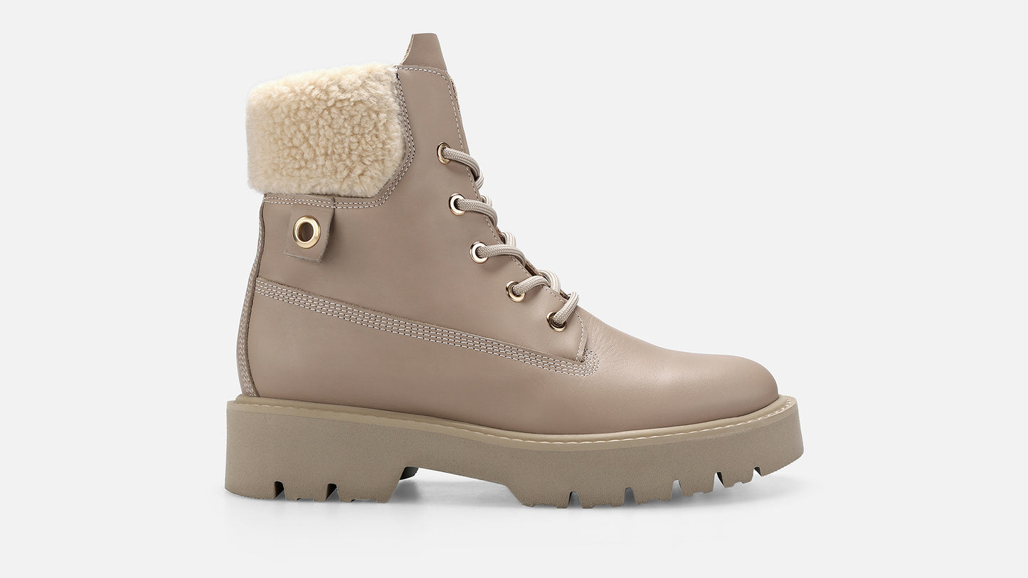 MOLI Army Leather Boots - Taupe