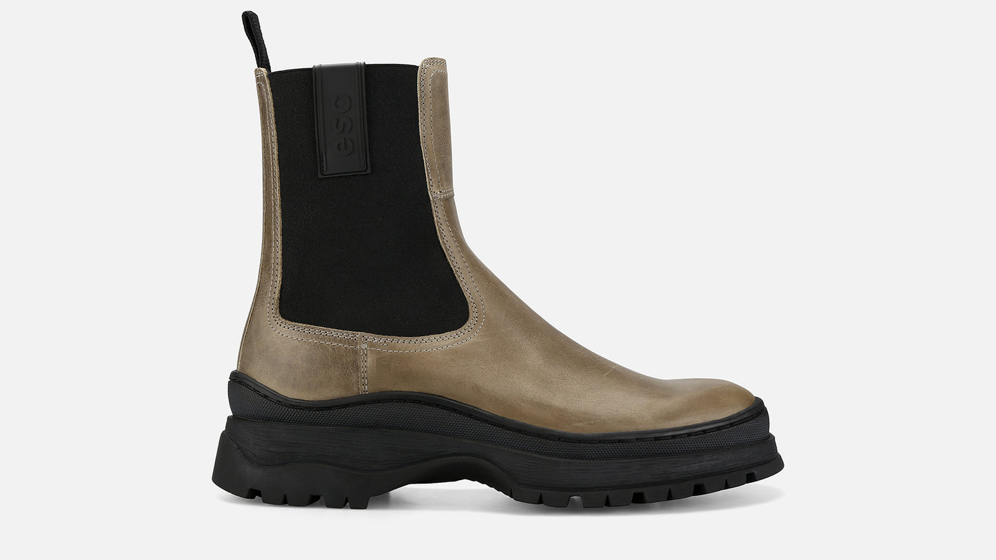 SAPO Chelsea Chunky Boots - Taupe