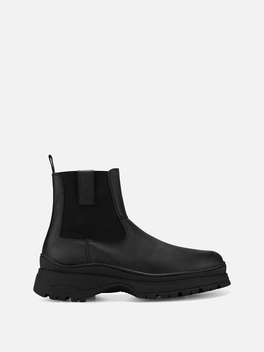 SAPOR Track Sole Ankle Boots  - Black