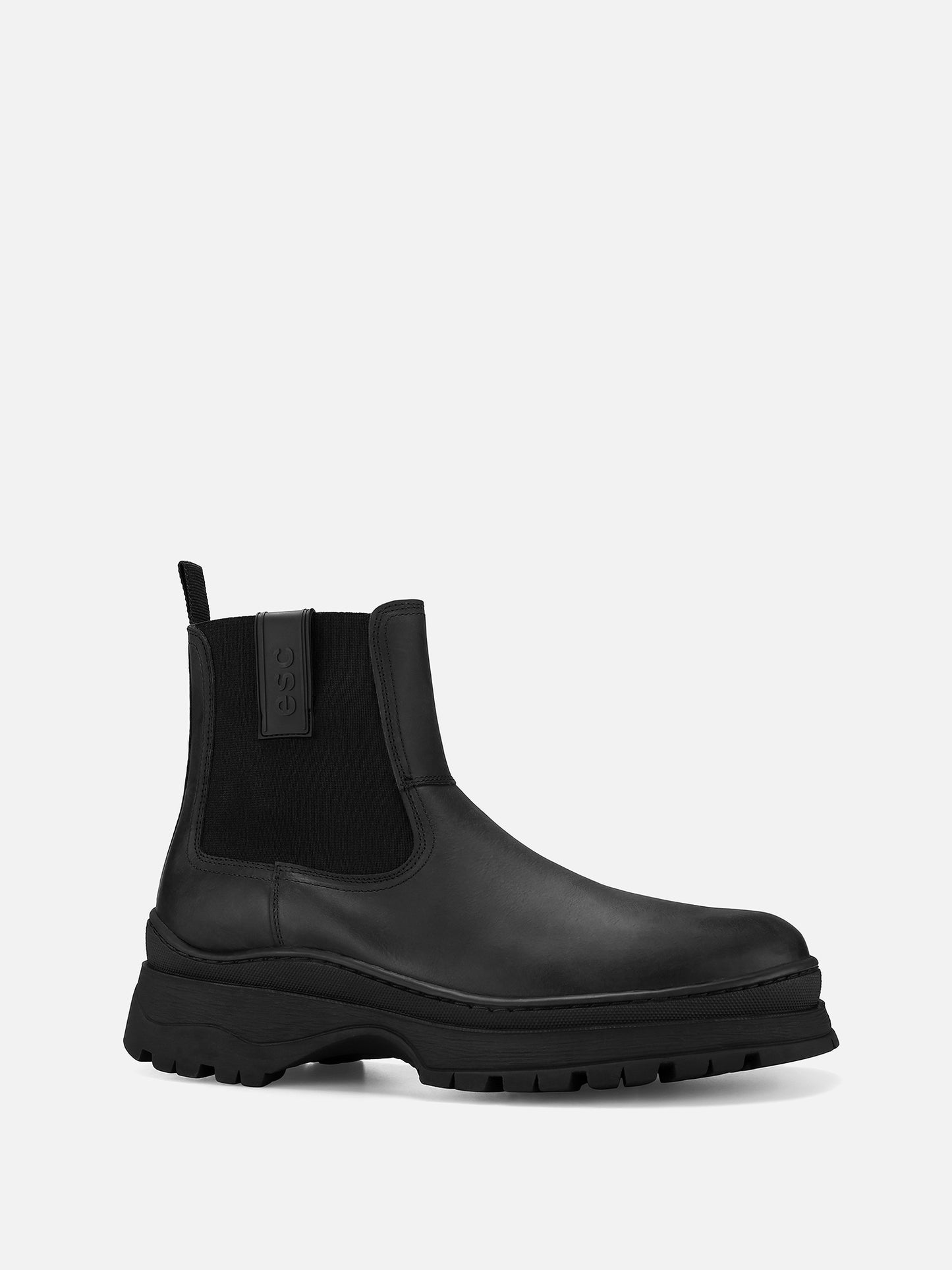 SAPOR Track Sole Ankle Boots  - Black