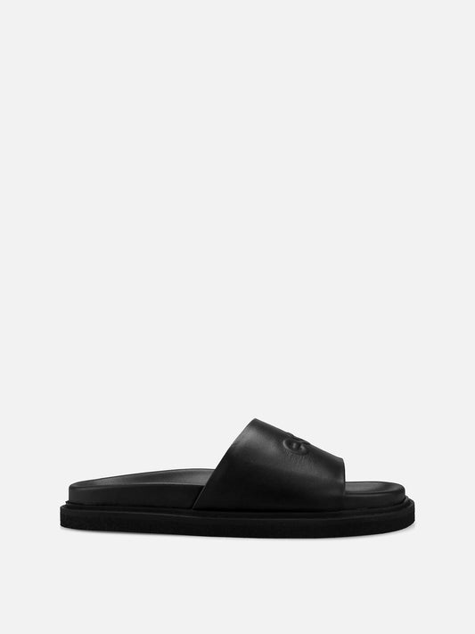 COLABA Leather Slides - Black