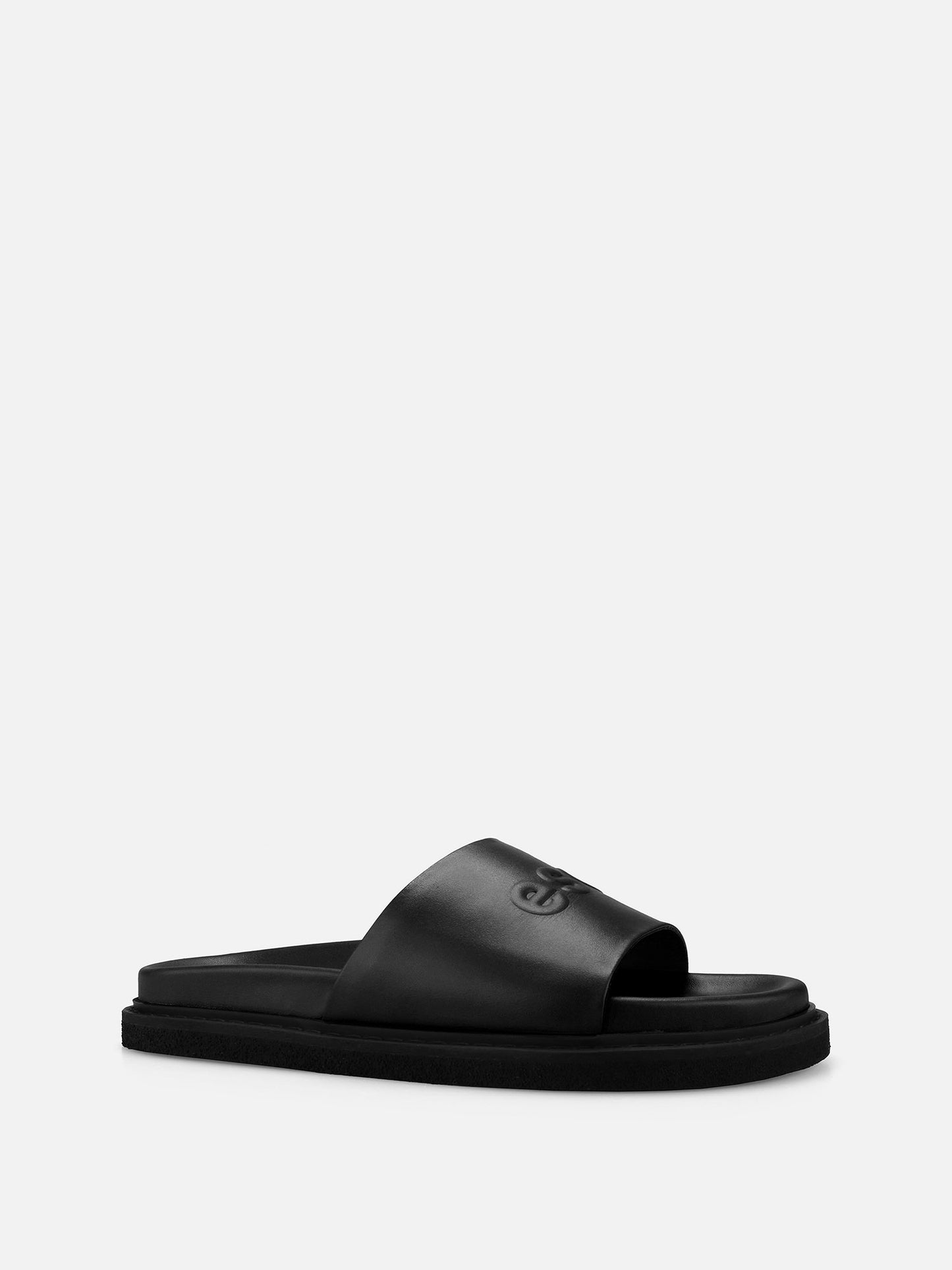 COLABA Leather Slides - Black