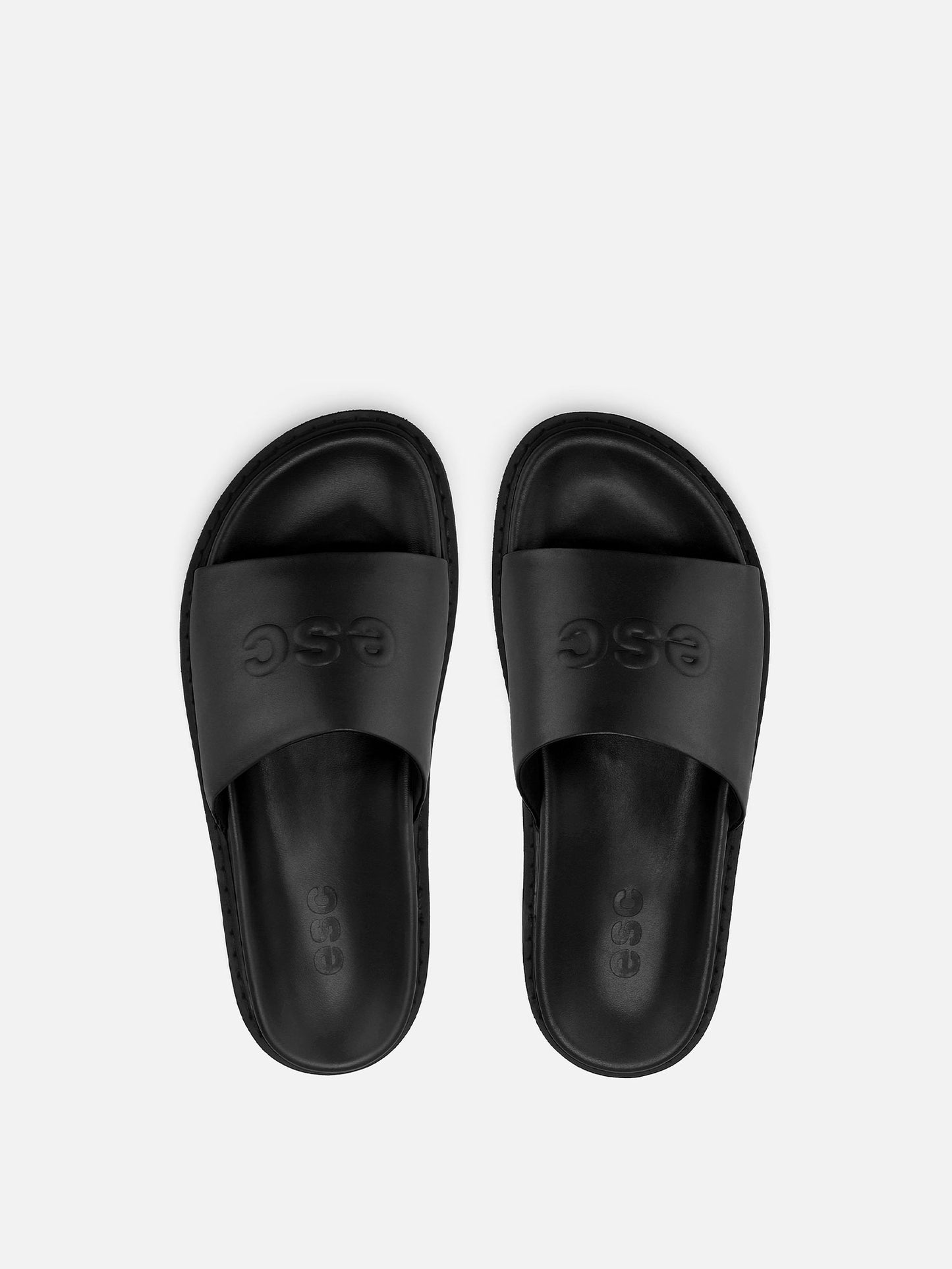 COLABA Leather Slides - Black