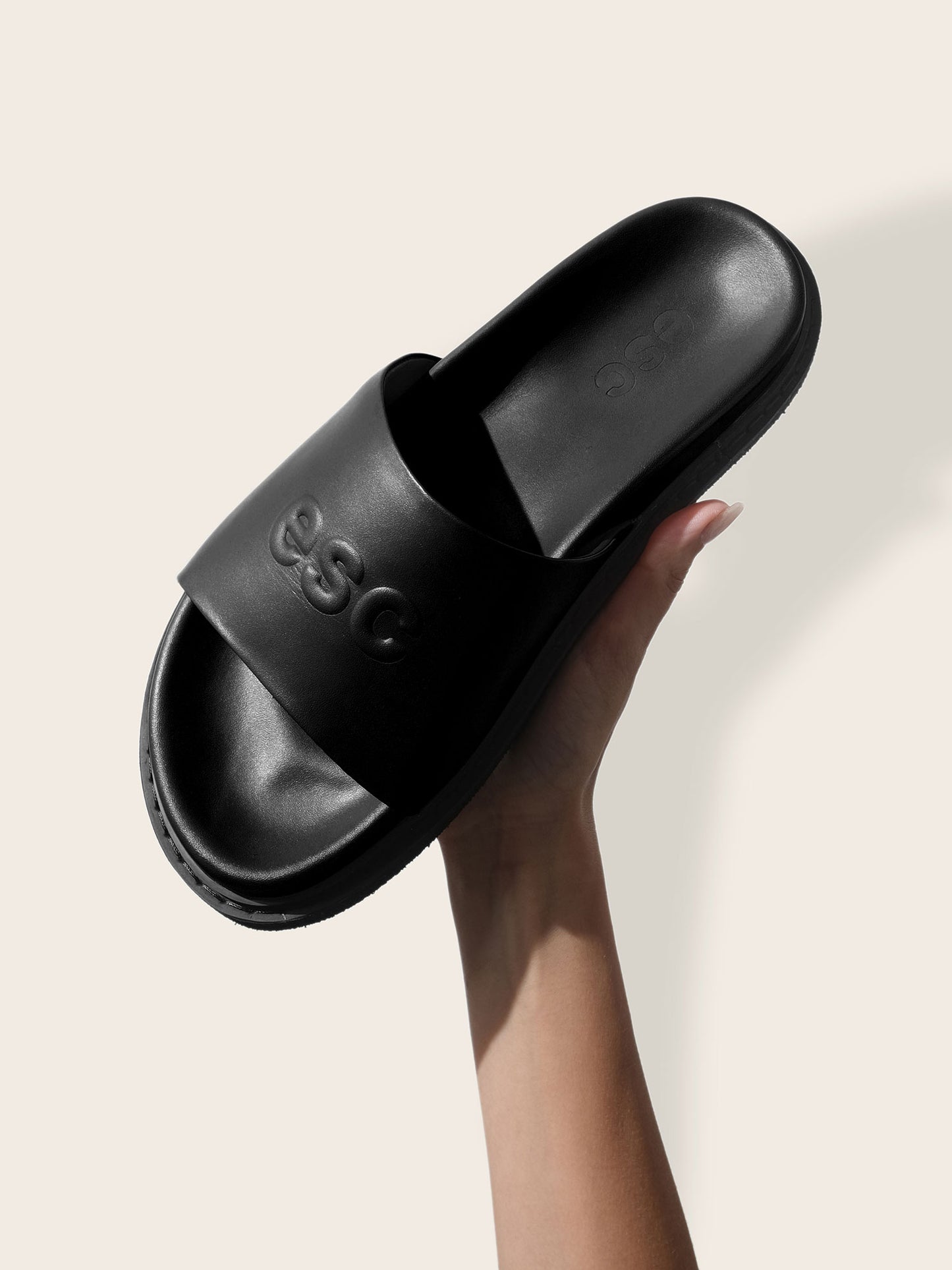 COLABA Leather Slides - Black