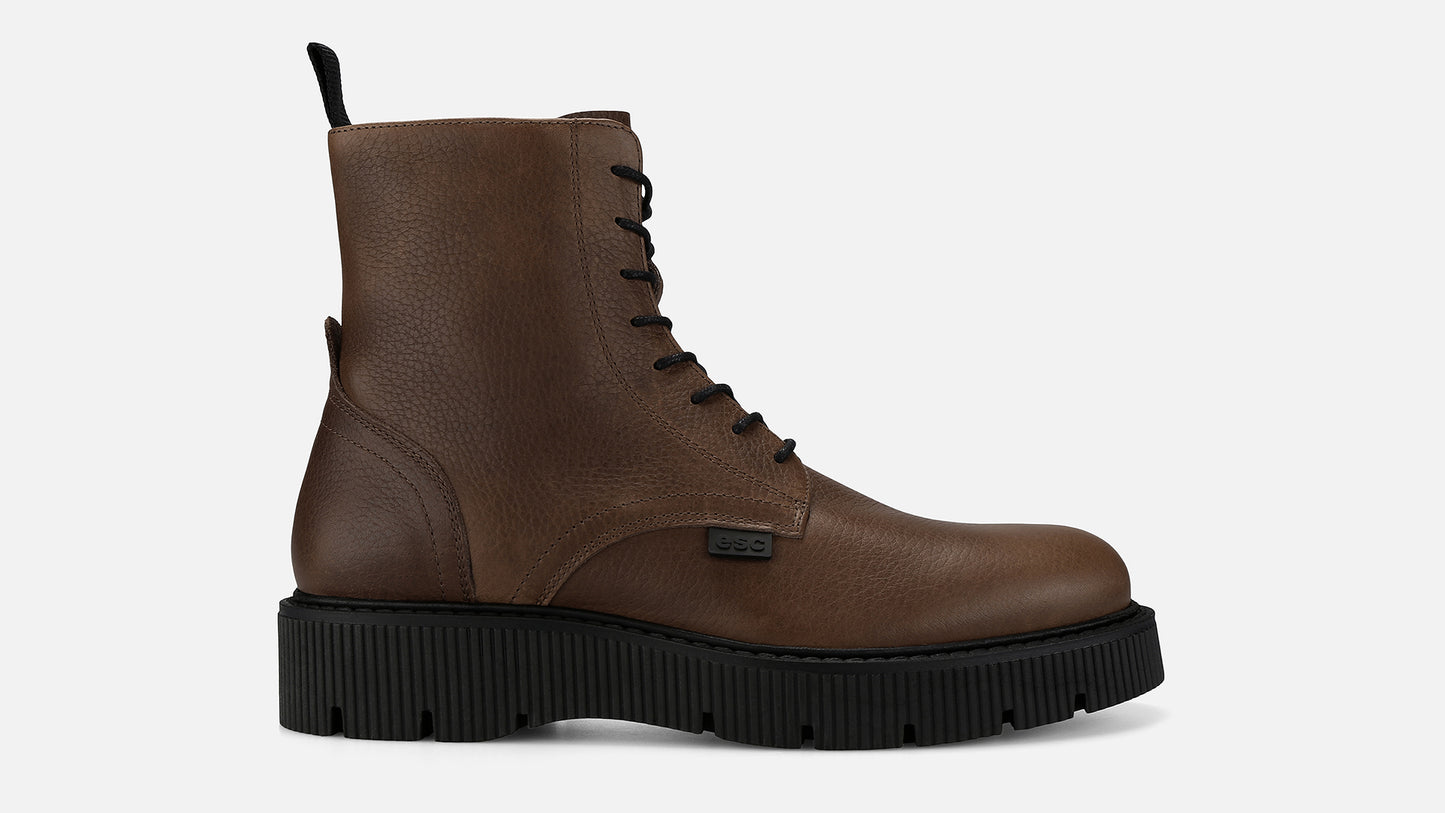 CALEB Lace Up Boots - Brown