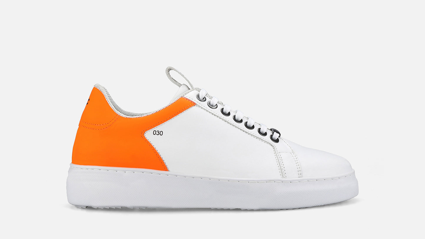 GHOST Low Leather Sneakers - White/Orange