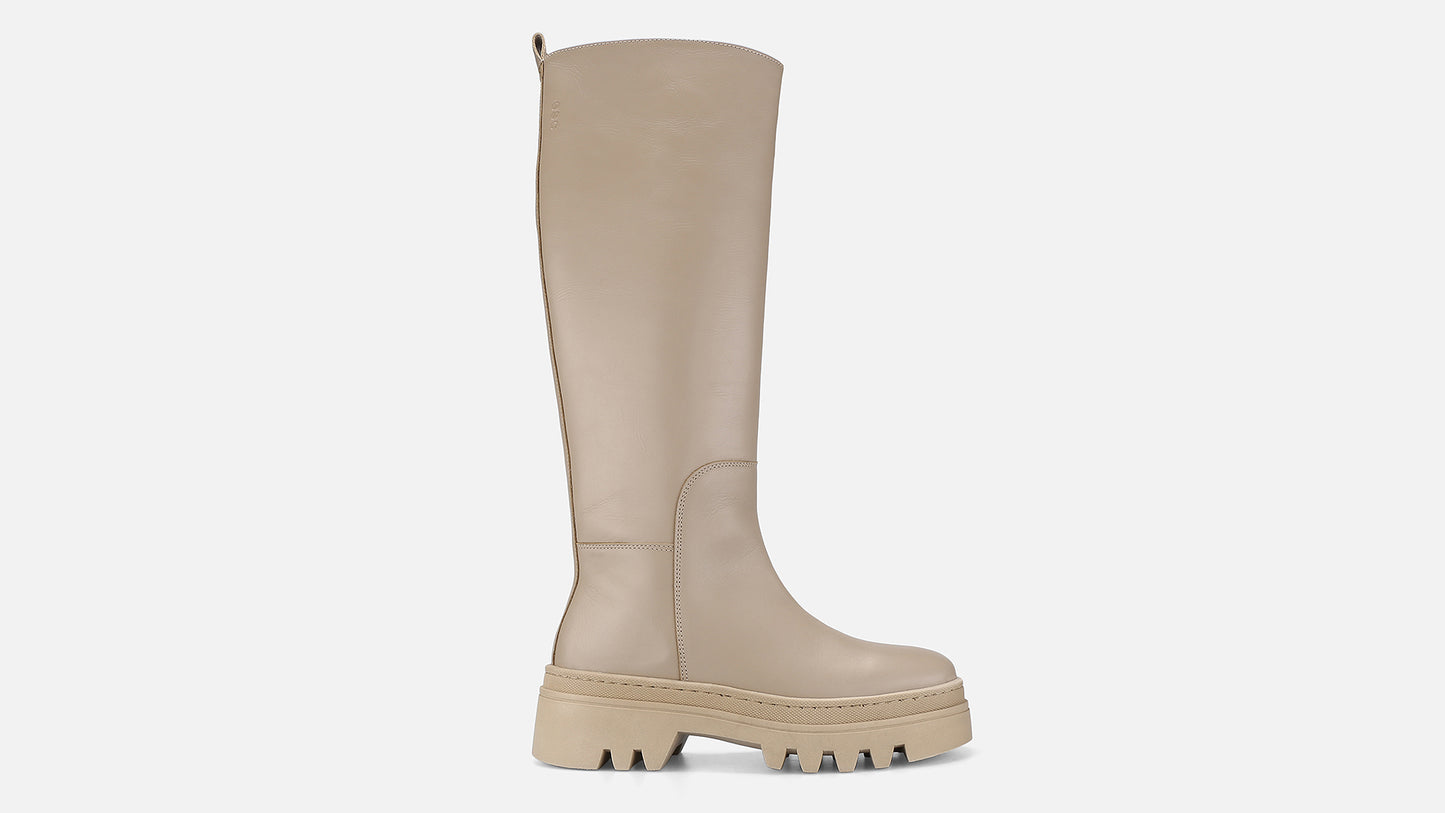 ALLEN Chunky Knee Boots - Taupe