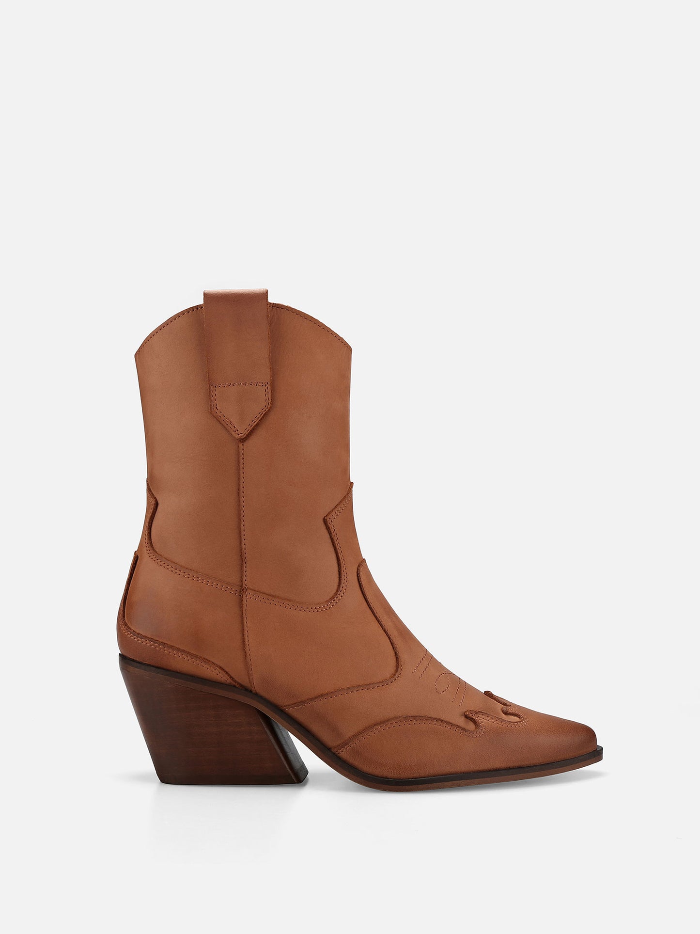 TABITOX Western Leather Boots - Cognac