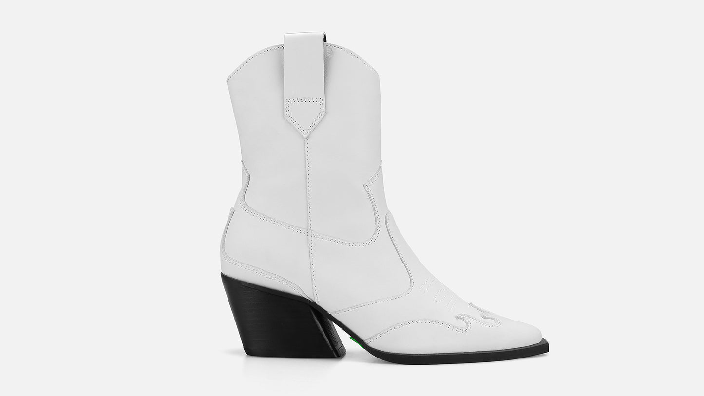 TABITOX Western Leather Boots - White