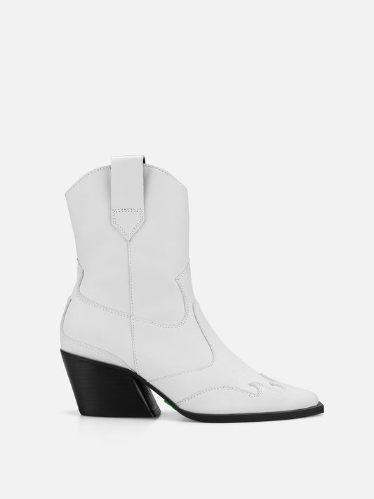 TABITOX Western Leather Boots - White