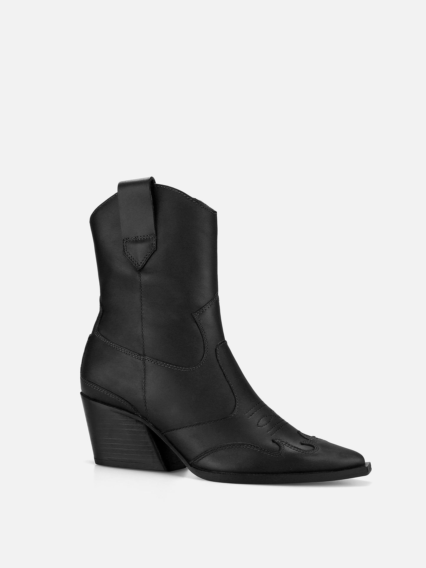 TABITOX Western Leather Boots - Black