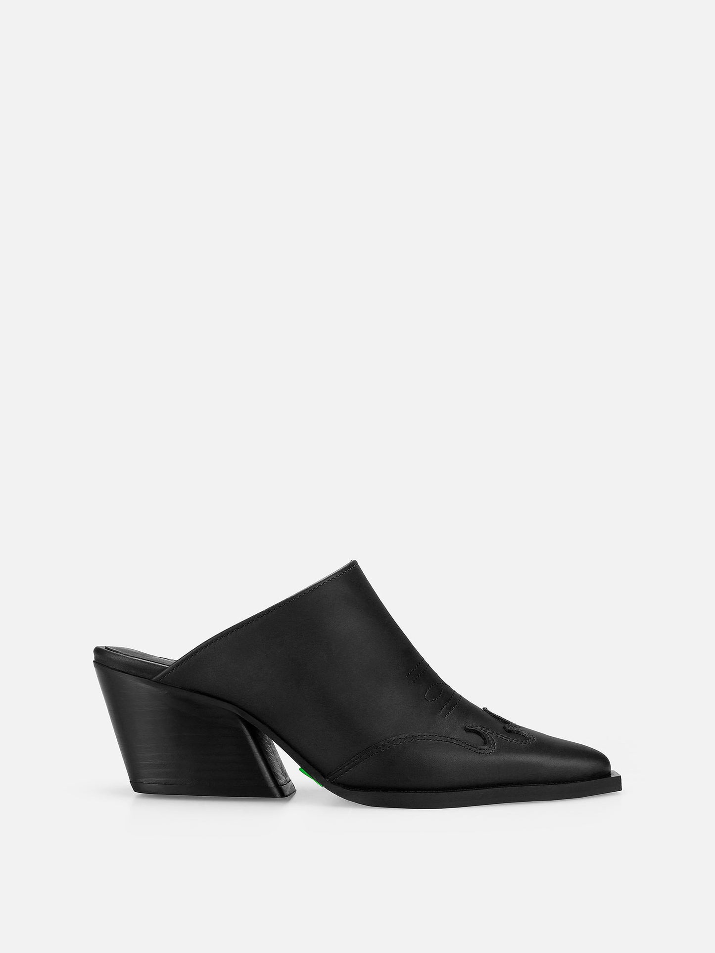 ATENAS Leather Mules - Black