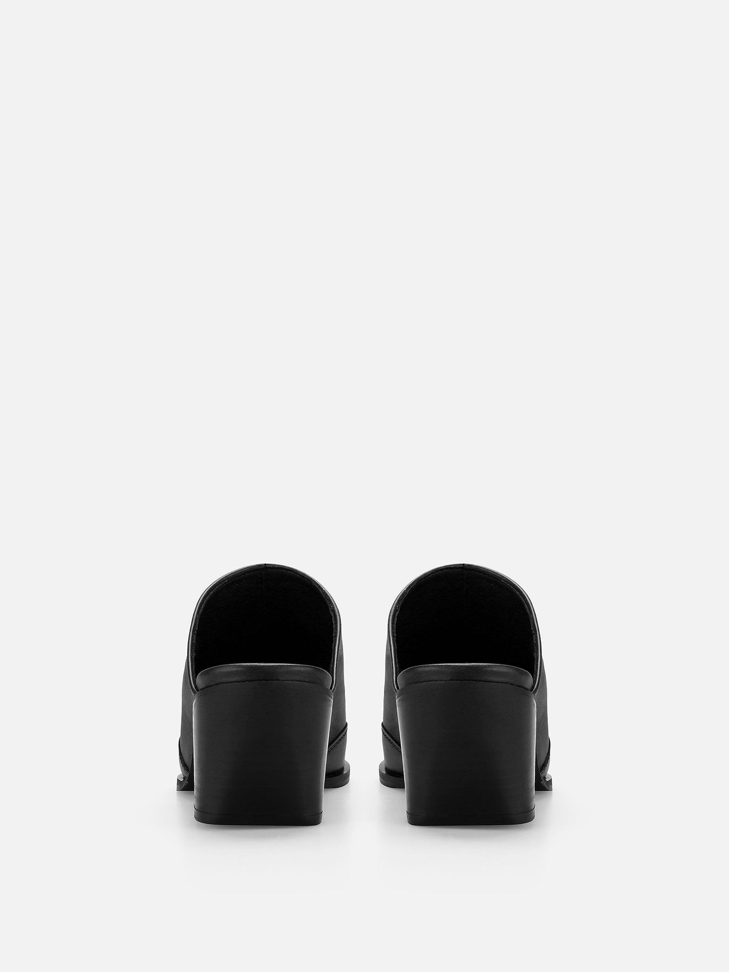 ATENAS Leather Mules - Black