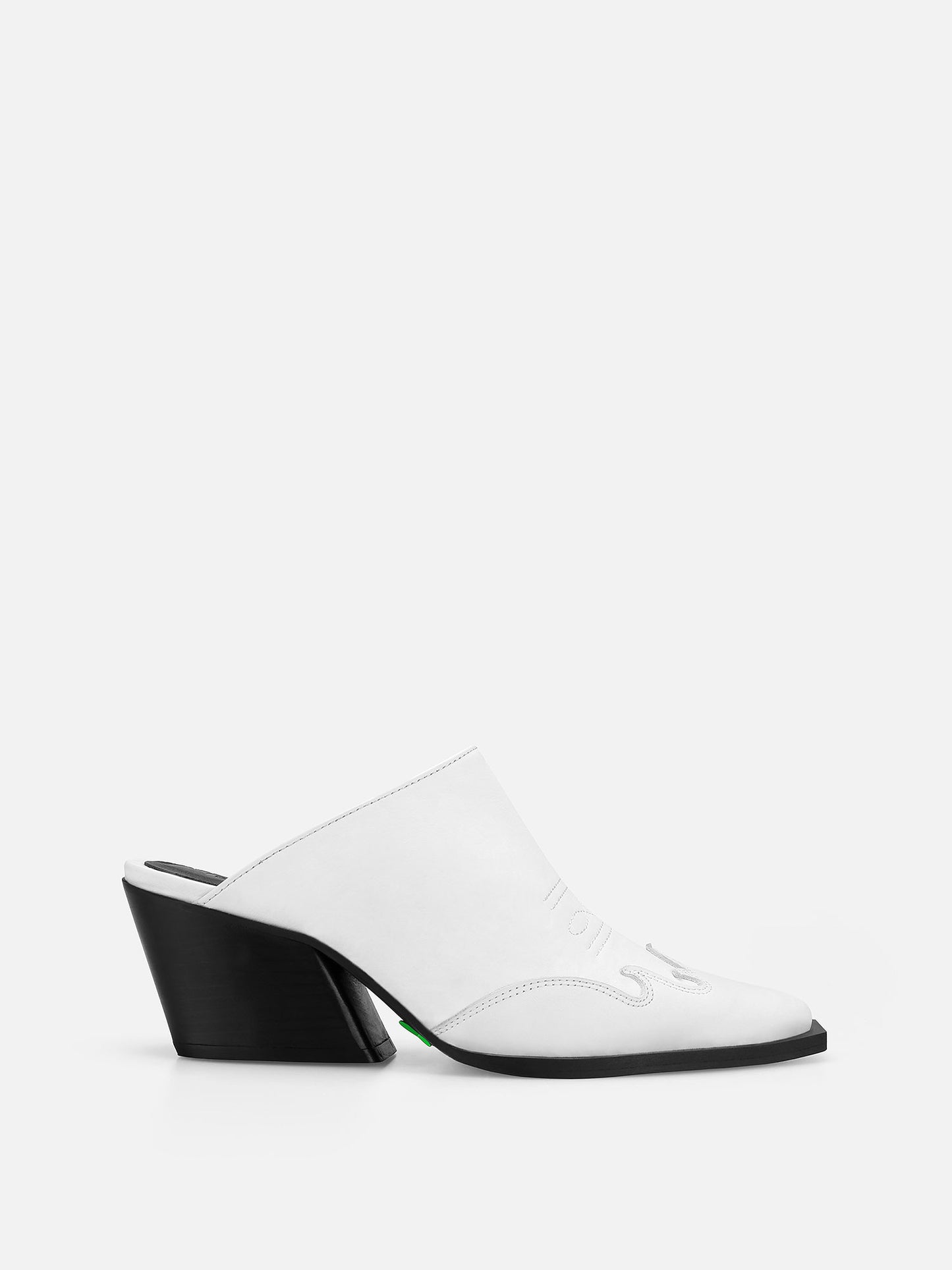 ATENAS Leather Mules - White