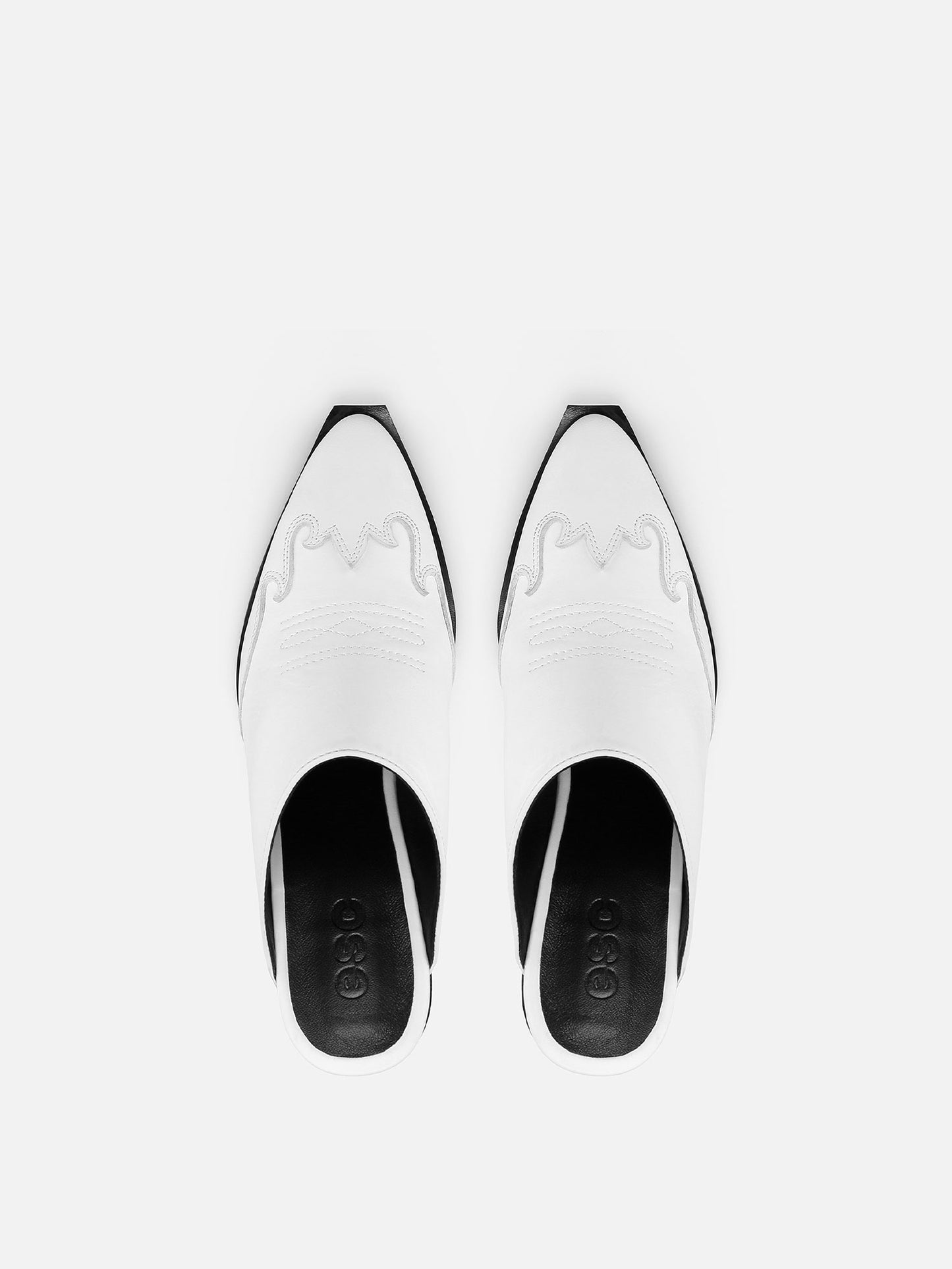 ATENAS Leather Mules - White